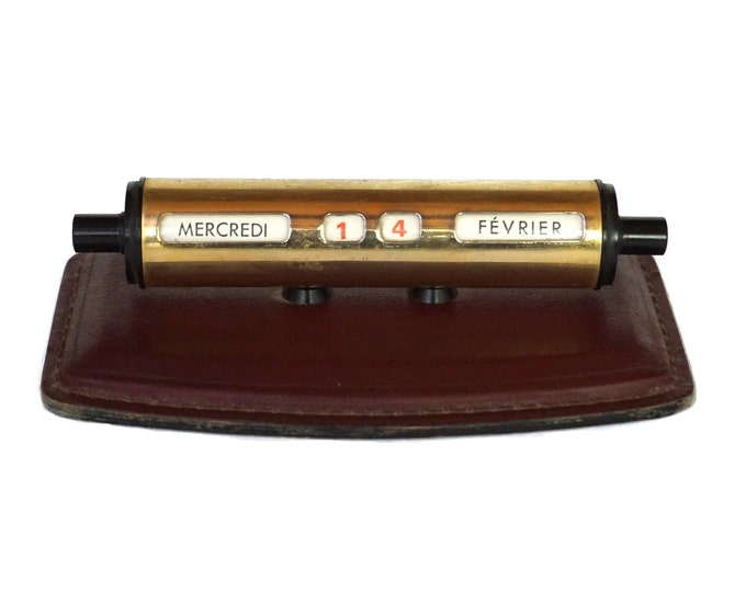 Art Deco Perpetual Desk Calendar With Leather Base French Etsy