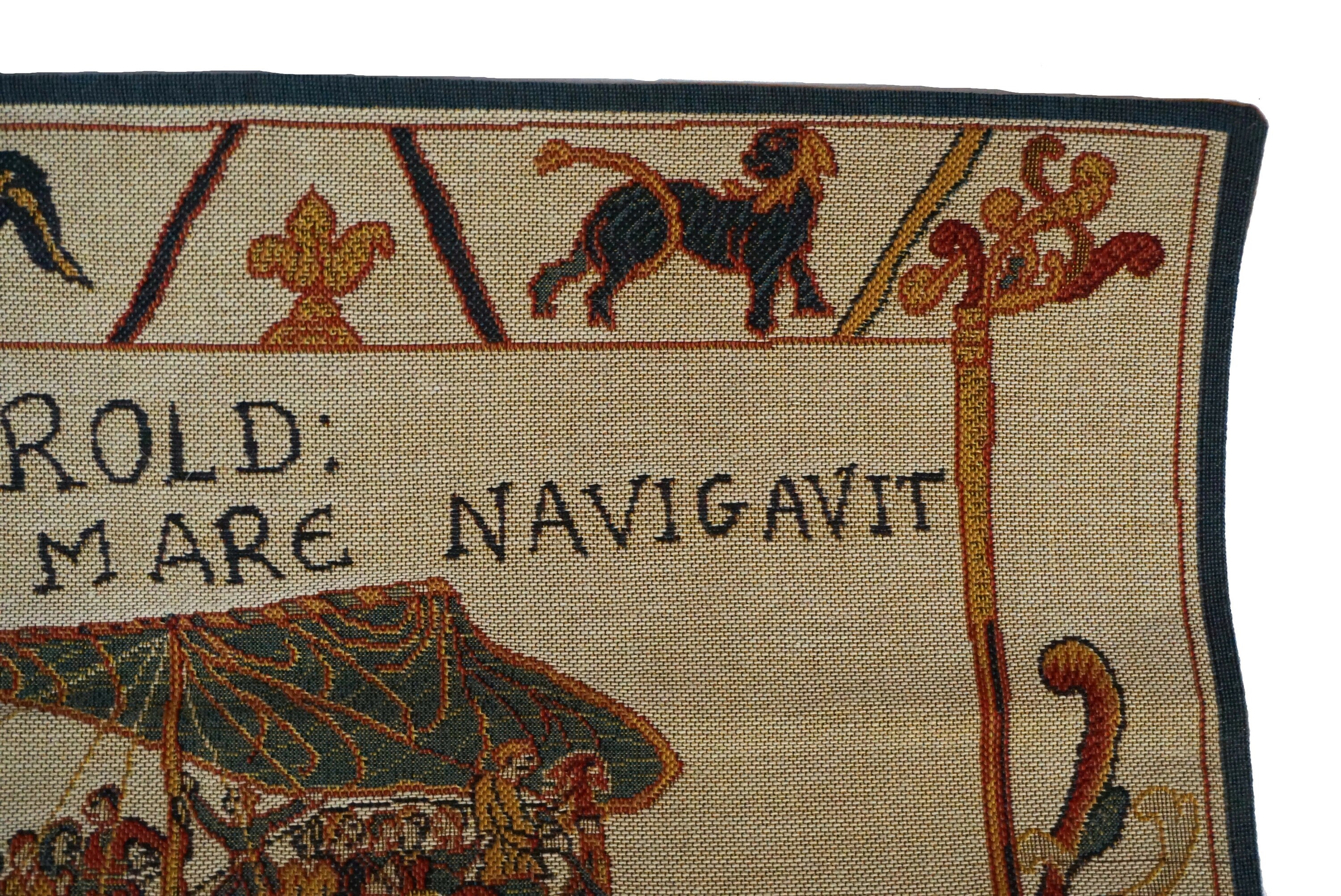 Bayeux Tapestry Reproduction, French Vintage Harold and William Woven