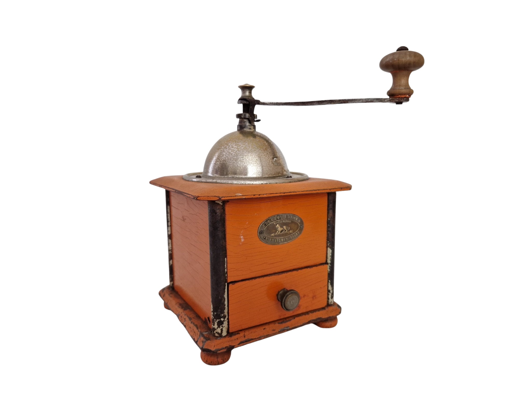 RESERVED for Dee. Antique Wood Manual Coffee Mill Grinder by Peugeot