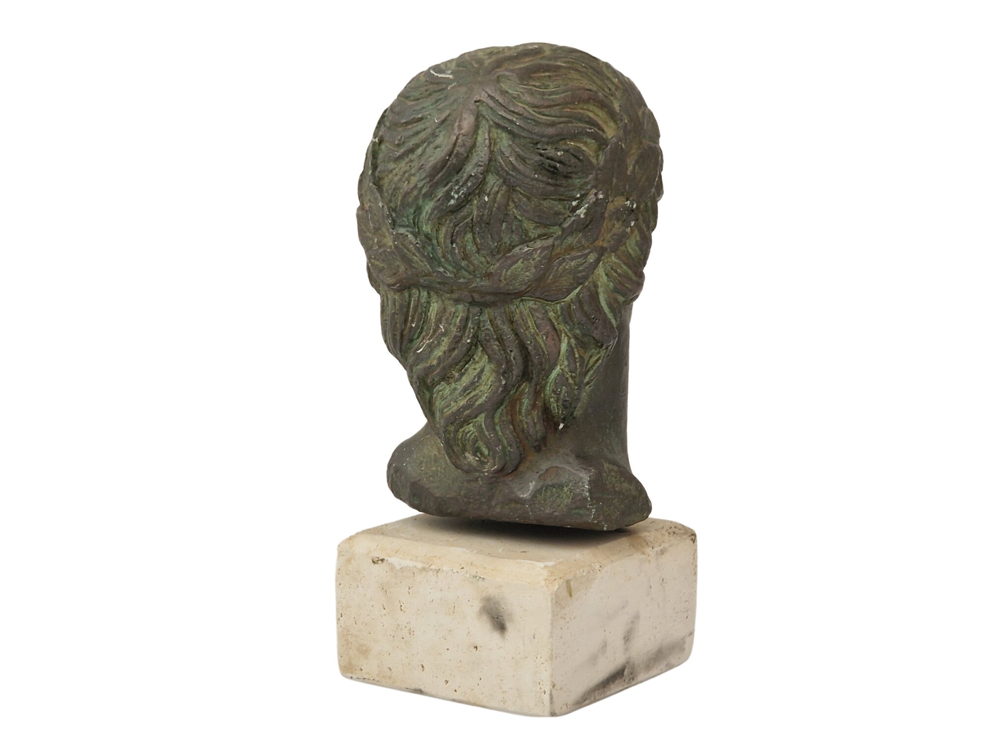 Apollo Head Portrait Bust Statue by Nick Botsas, Vintage Greek Museum