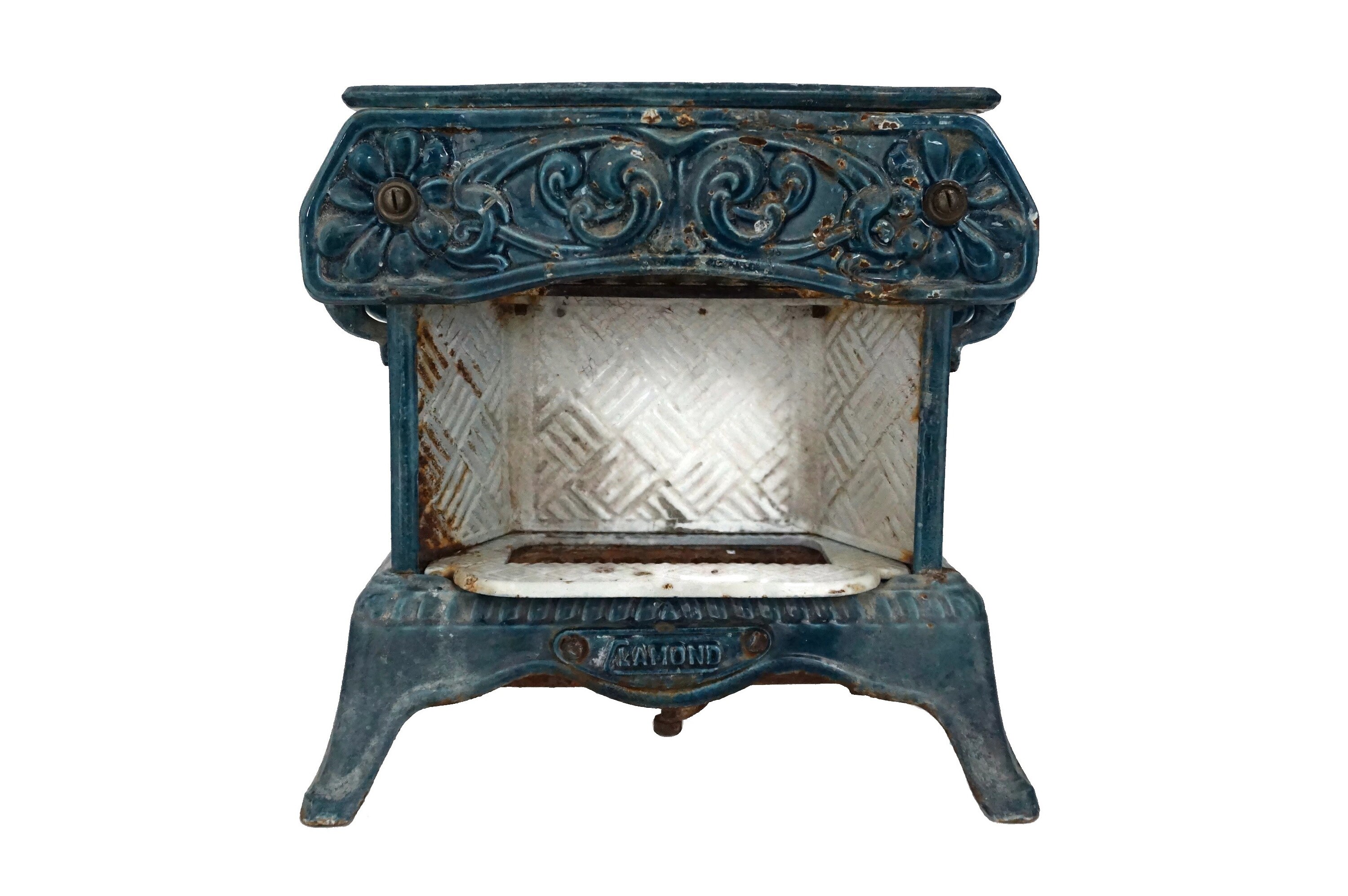 French Antique Enamel Radiator Heater by Clamond, Cast Iron