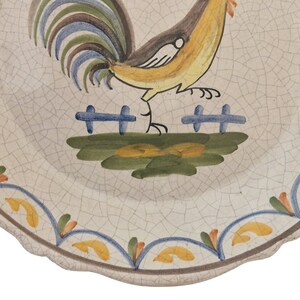 Hand Painted French Rustic Rooster Plate