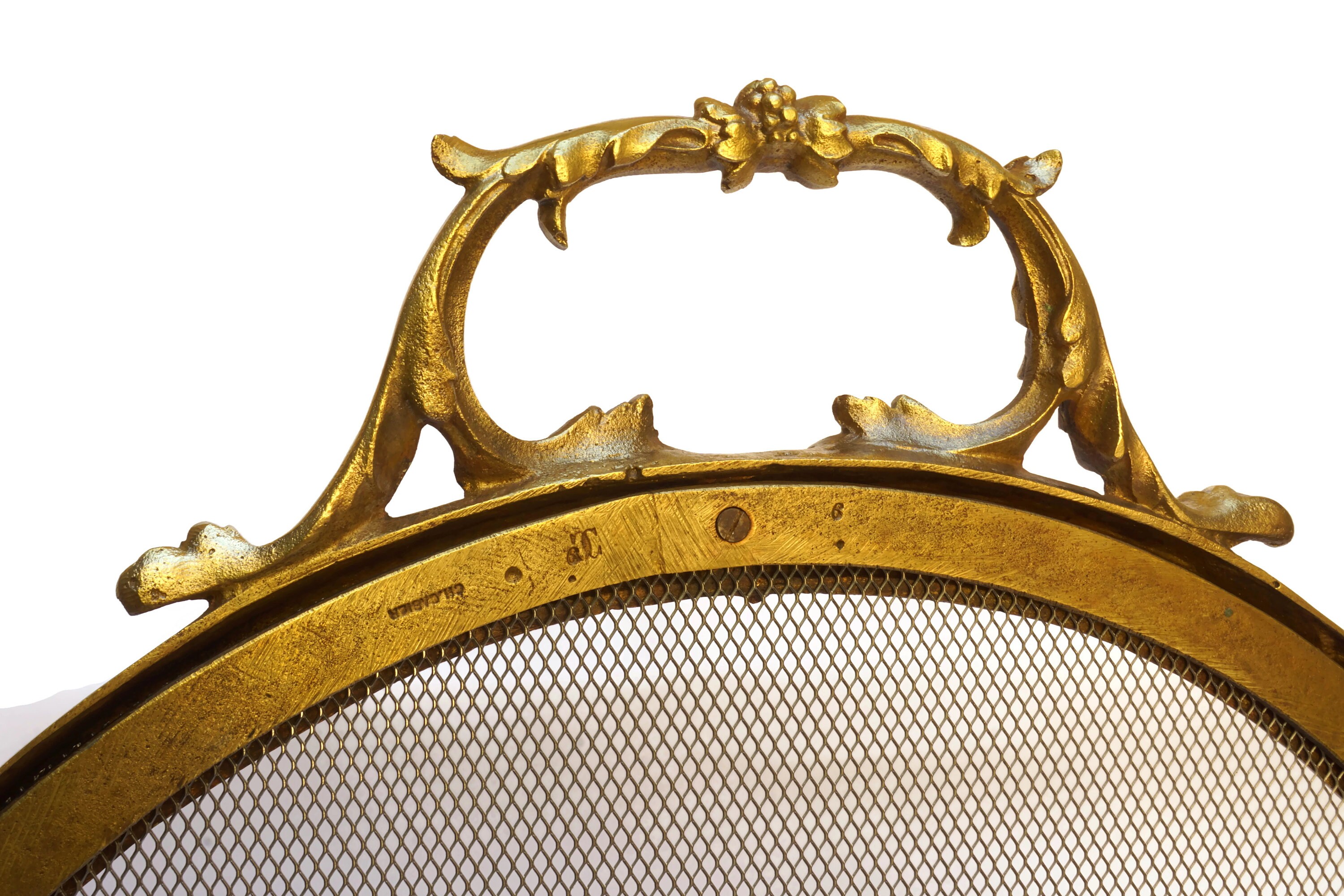 Antique Bronze Fire Screen with Cherubs by Charles Casier, French