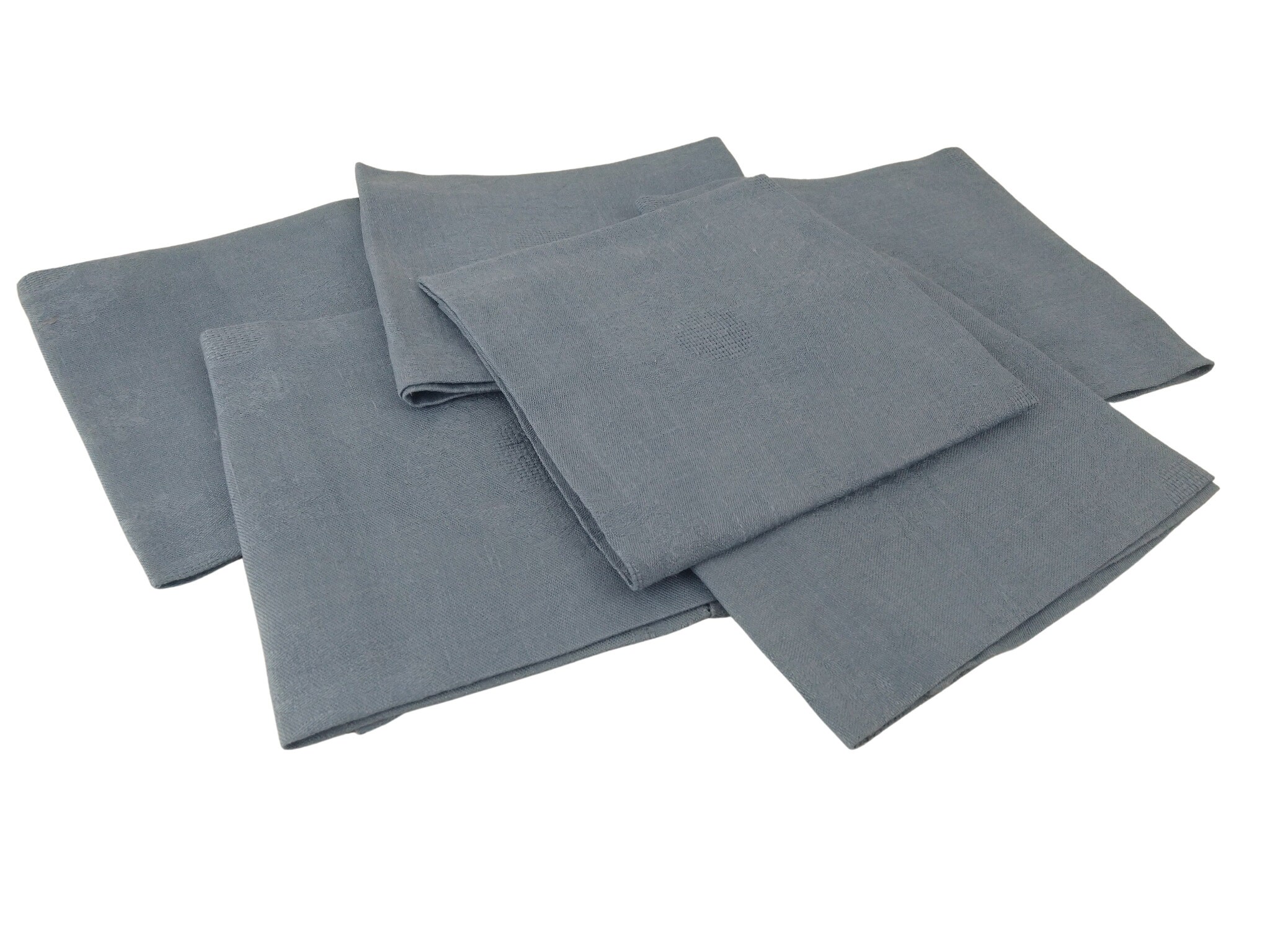 Vintage French Blue Linen Napkins, Set of 6, Sky Blue Chinoiserie