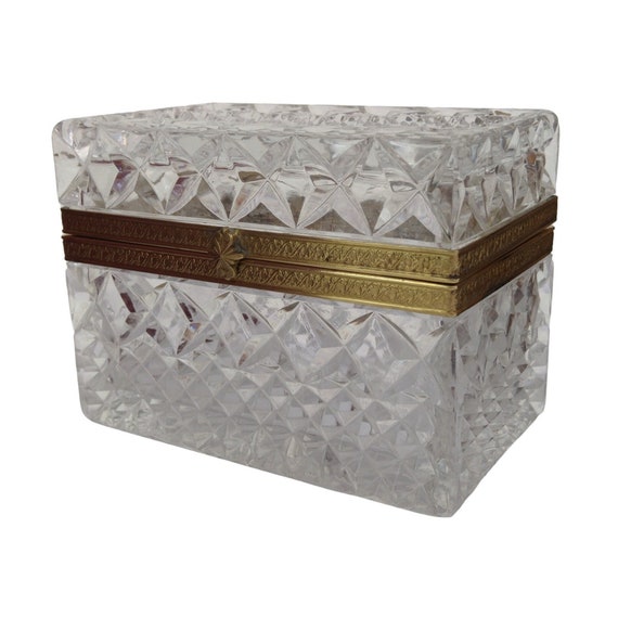 Antique French Crystal Jewelry Box, Charles X Han… - image 2