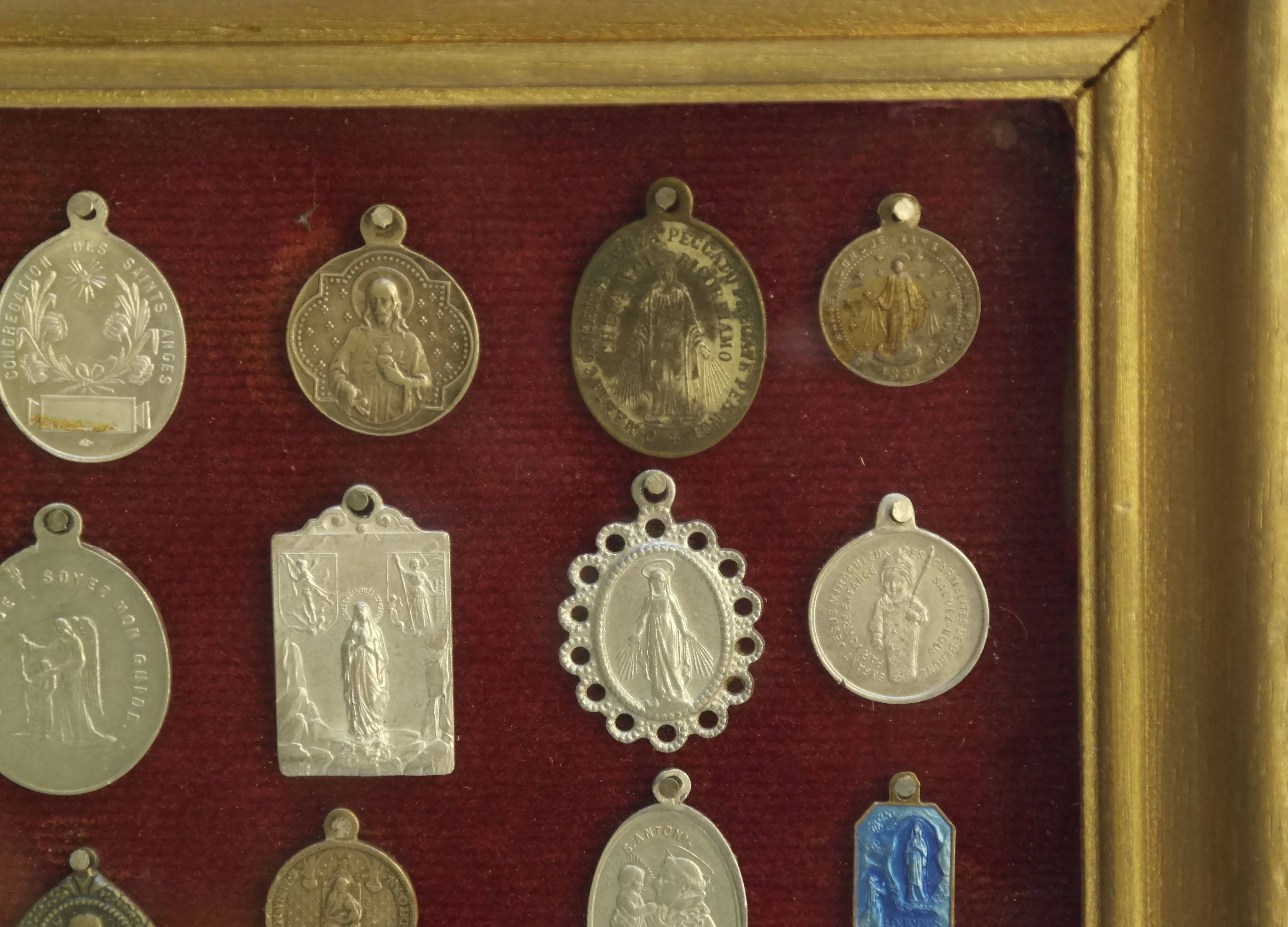 Collection of French Religious Saints Medals.
