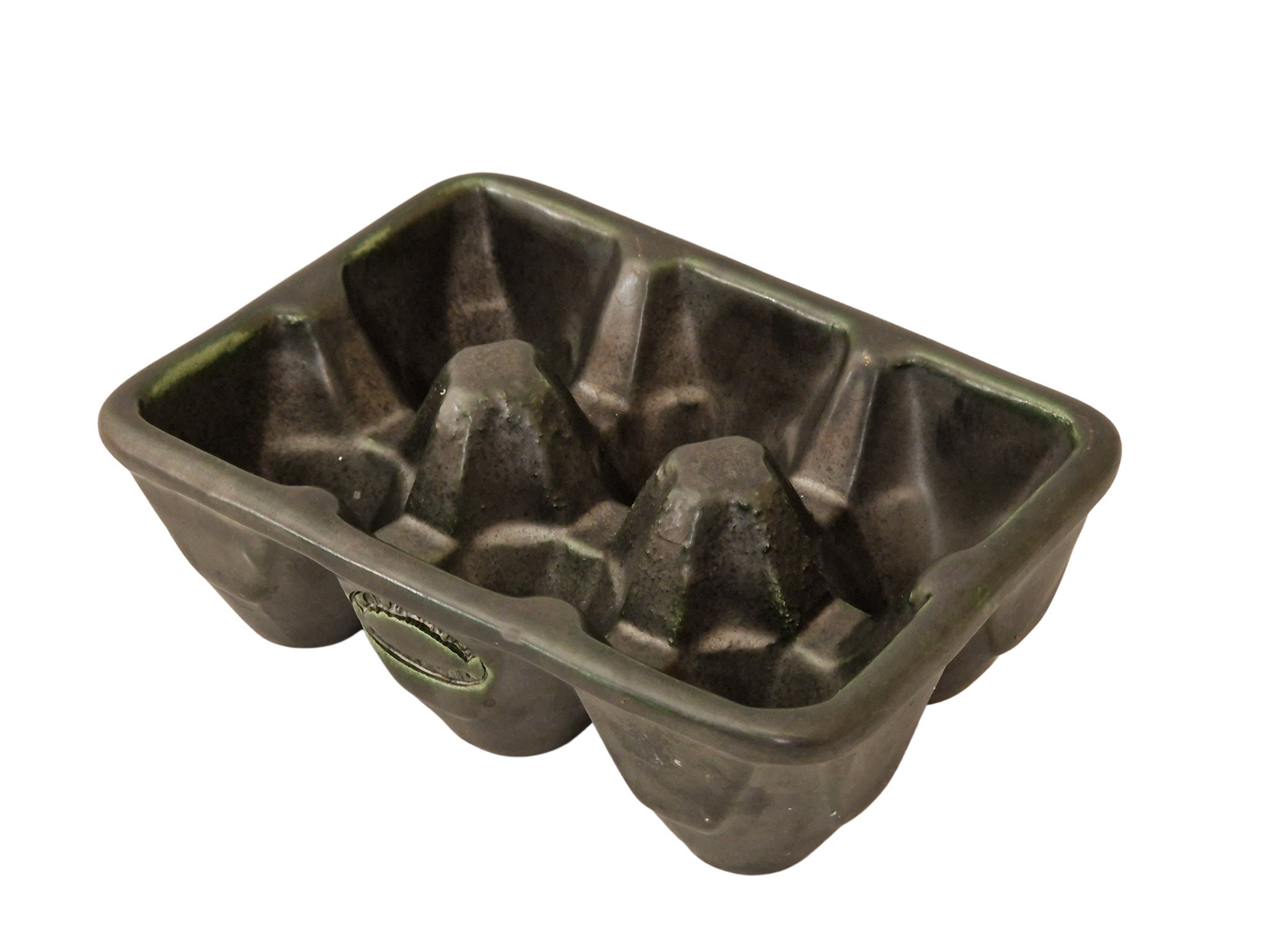 Vallauris Ceramic Egg Box Holder, Faux Egg Carton Display, Rustic