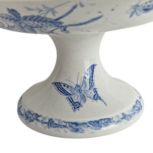 Cake Stand by Fénal Frères Pexonne with Butterflies Pattern