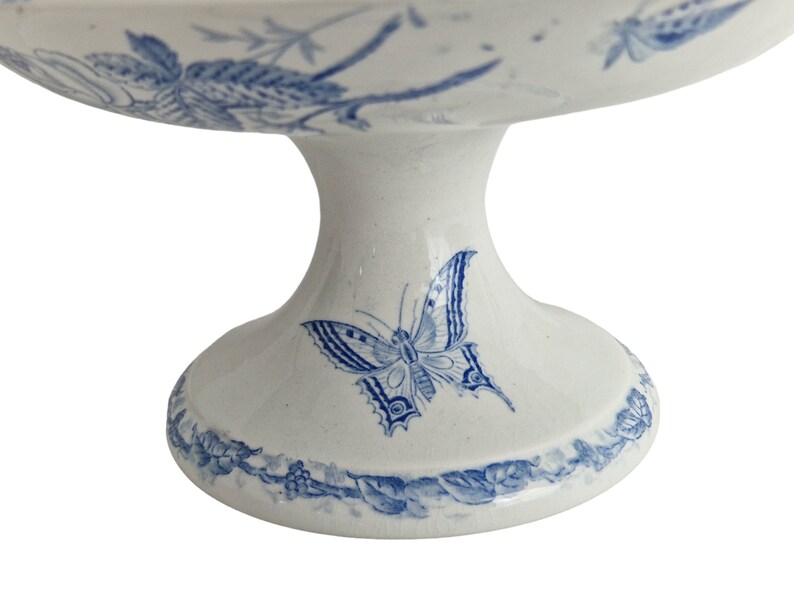 Cake Stand by Fénal Frères Pexonne with Butterflies Pattern