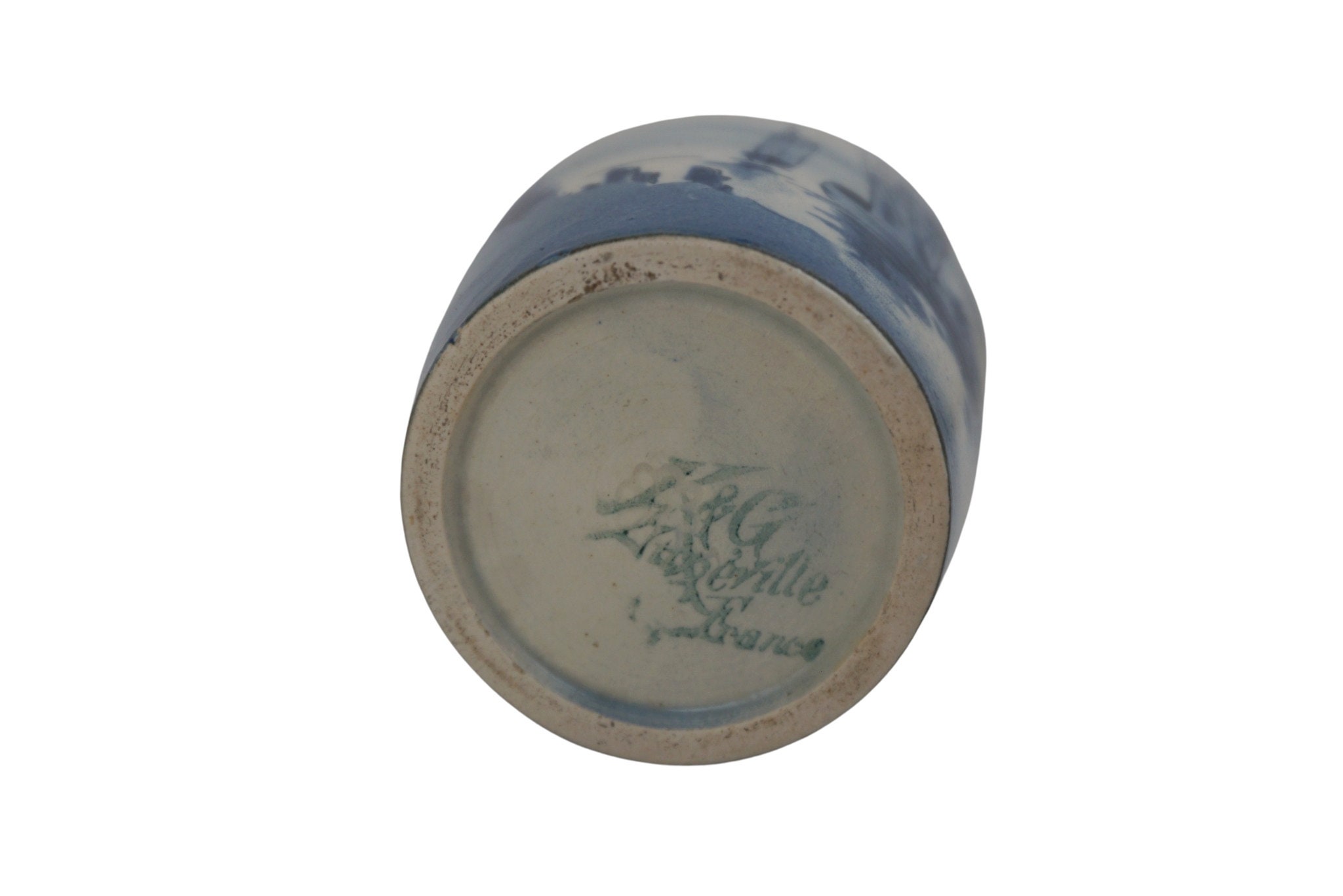 Antique French Mustard Pottery Pot, K&G Luneville Condiment Jar