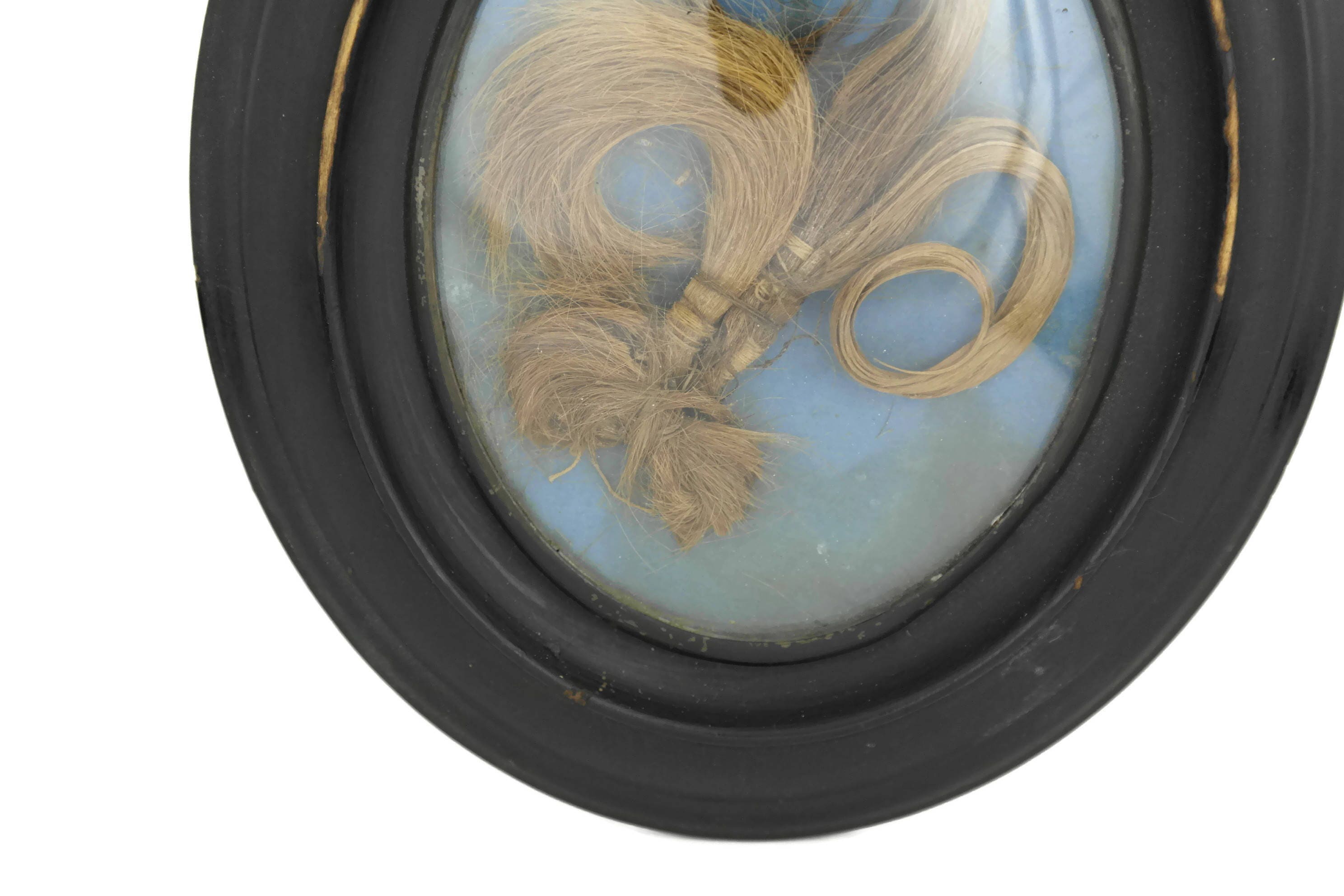 Antique Hair Art Mourning Frame.
