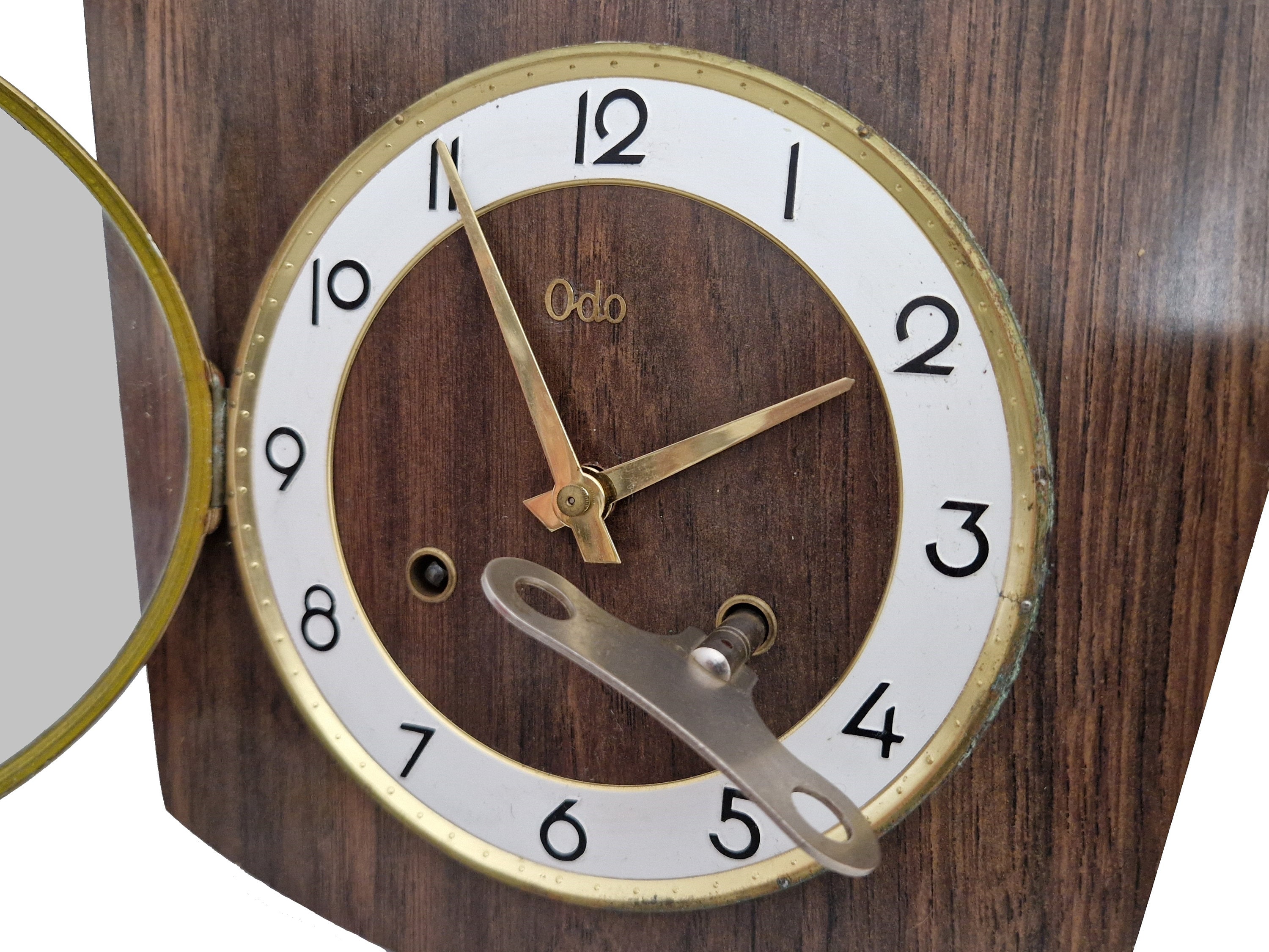 French Odo Wall Clock with Jacquemart Bellstriker , Art Deco Wall Hanging