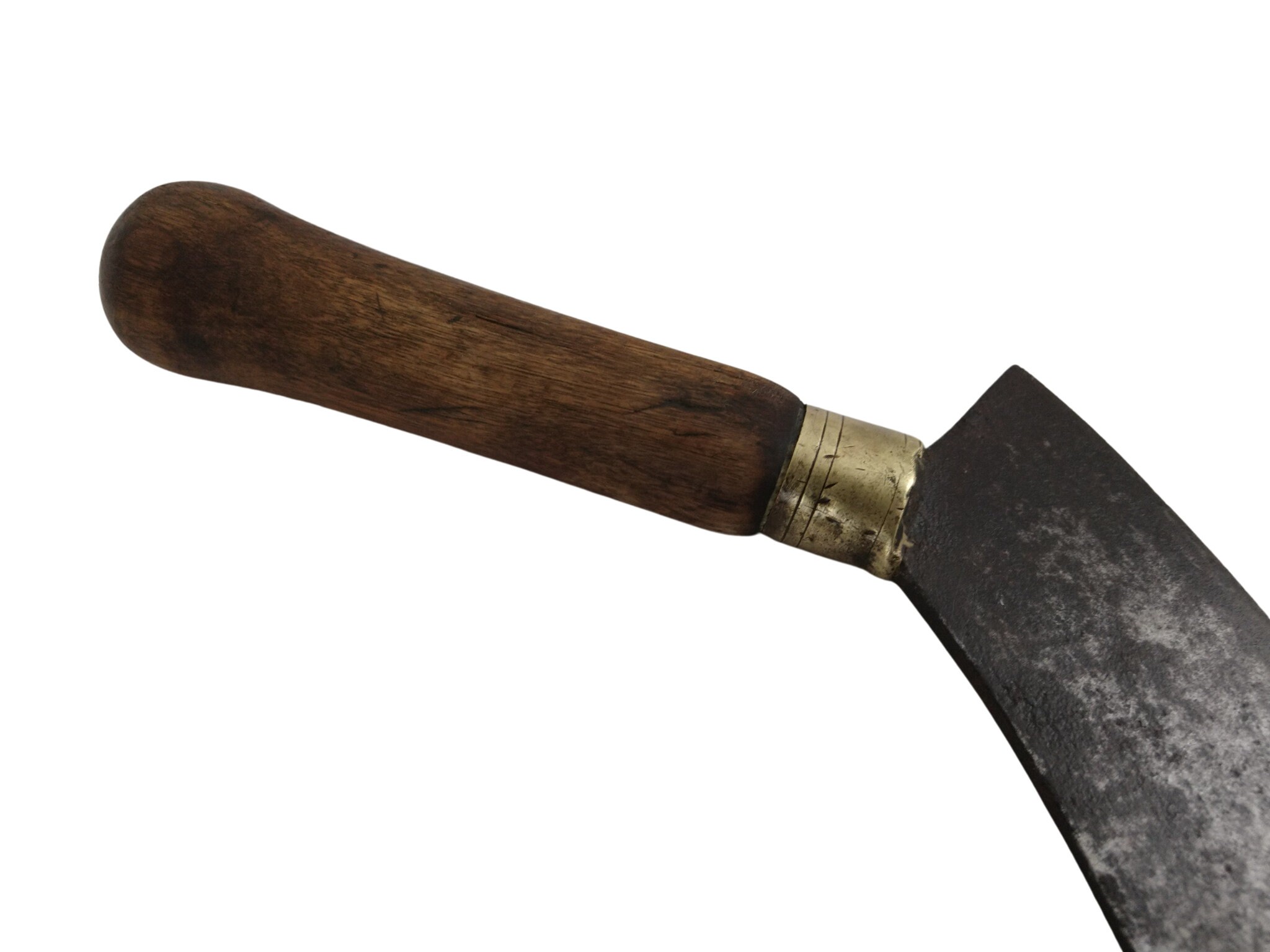 Antique French Herb Chopper Mezzaluna Round Knife, Rustic Kitchen Decor