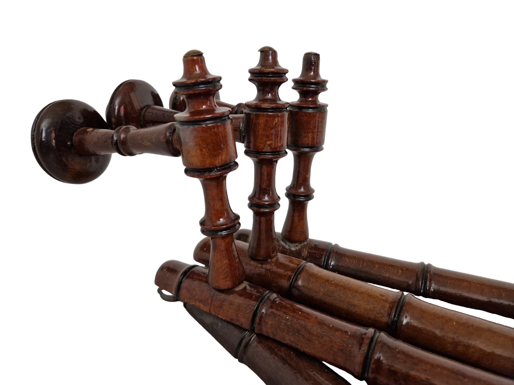 French Antique Wood Coat Hook, Expandable Wall Hanging Hat Stand Rack