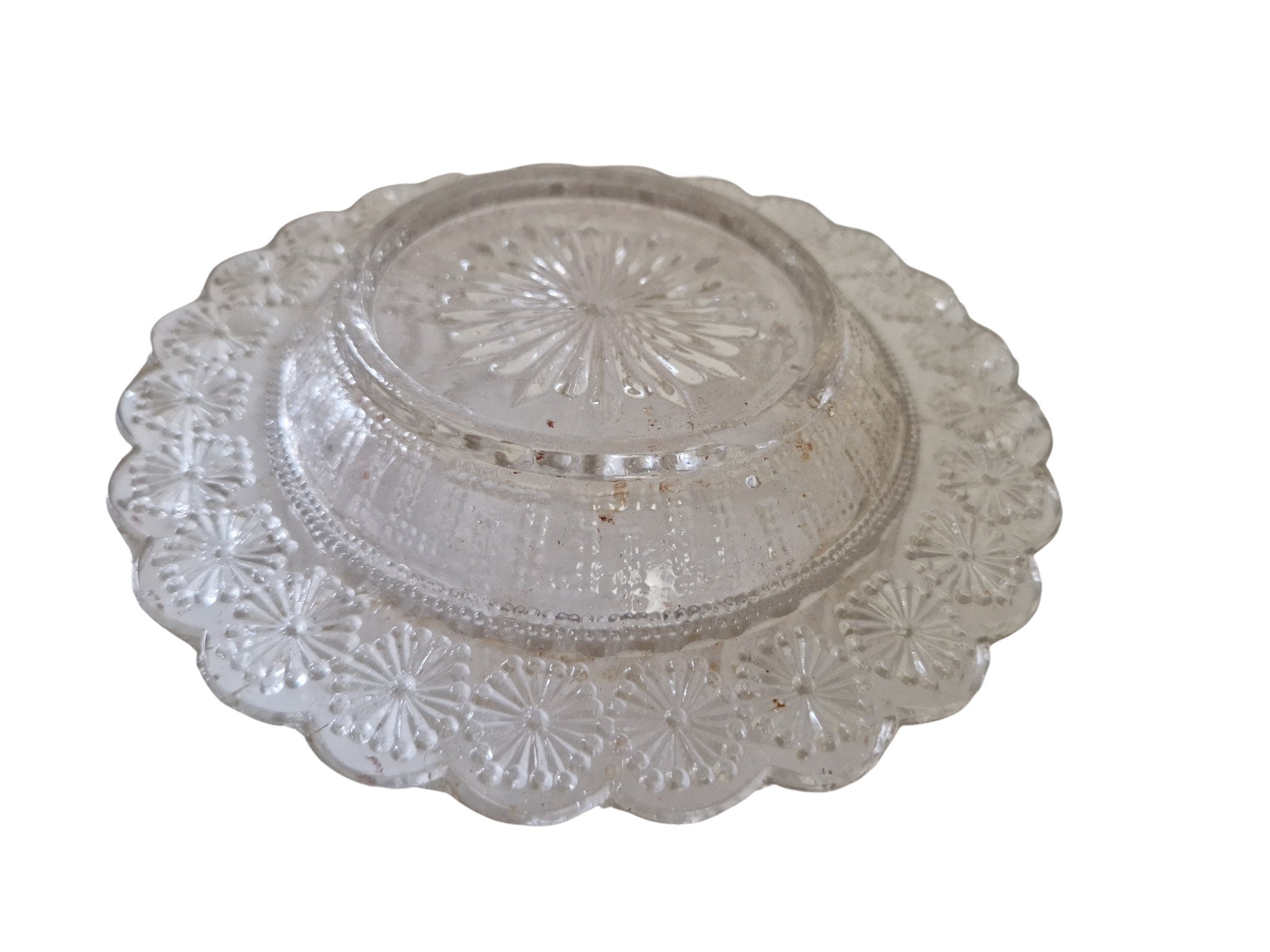 French Glass Flower Frog and Rose Bowl Vase