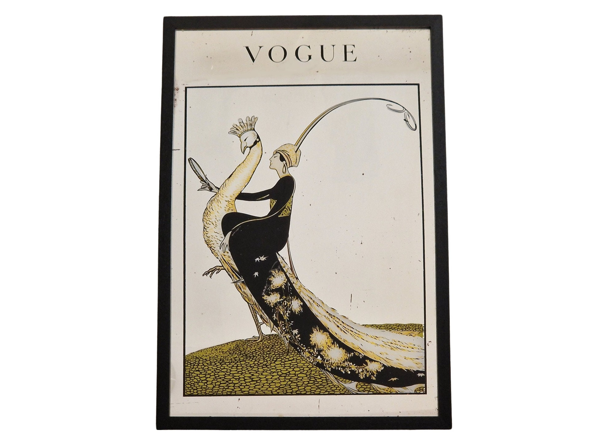 A Vogue Cover Of A Woman Reading A Vogue Book Framed Print