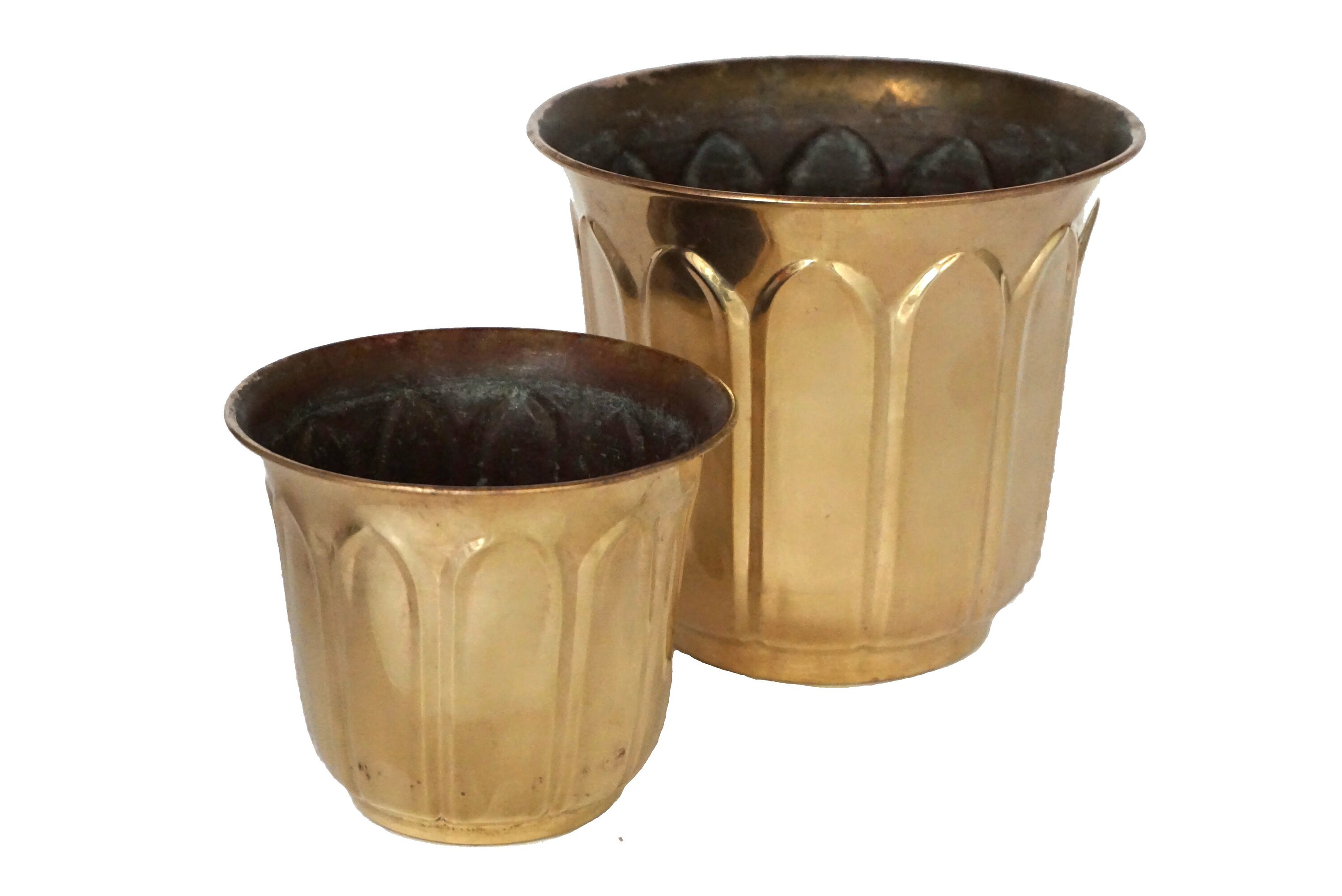 Vintage Brass Plant Pots