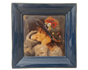 Renoir Girl in Hat Portrait Catchall Tray by Luneville Ceramic, French Impressionist Home Decor, Coin & Key Dish