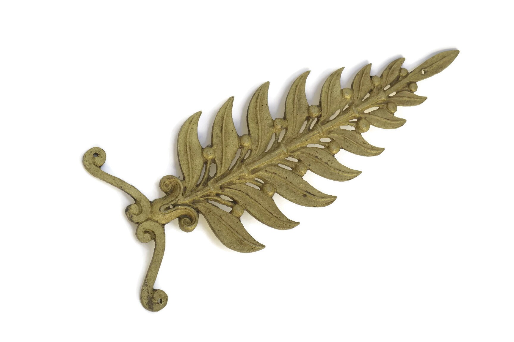 Laurel Leaf Bronze Furniture Ornament, Antique French Hardware Molding