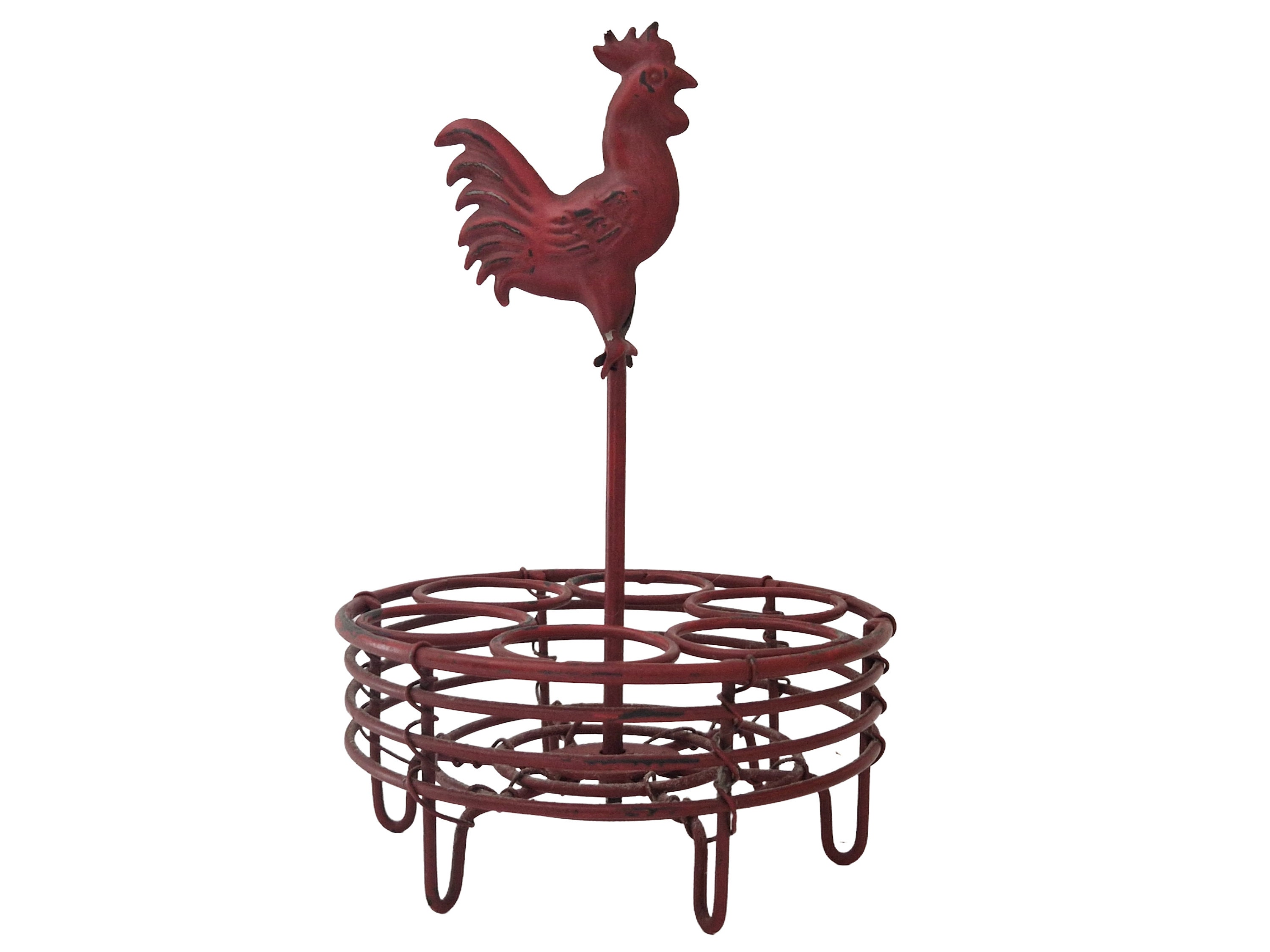Vintage Egg Basket Hen Chicken Metal Wire Farmhouse Kitchen Decor