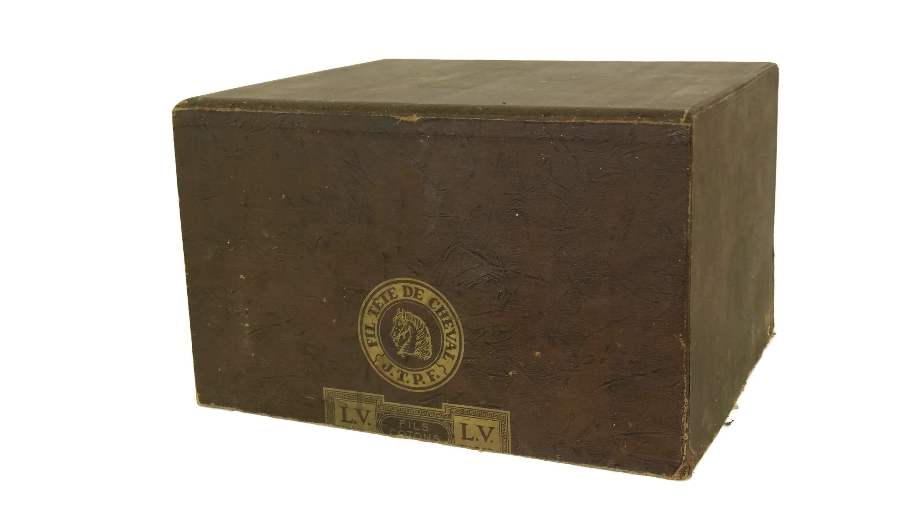 Antique Sewing Thread Box, French Embroidery Floss Storage Craft Room Organizer and