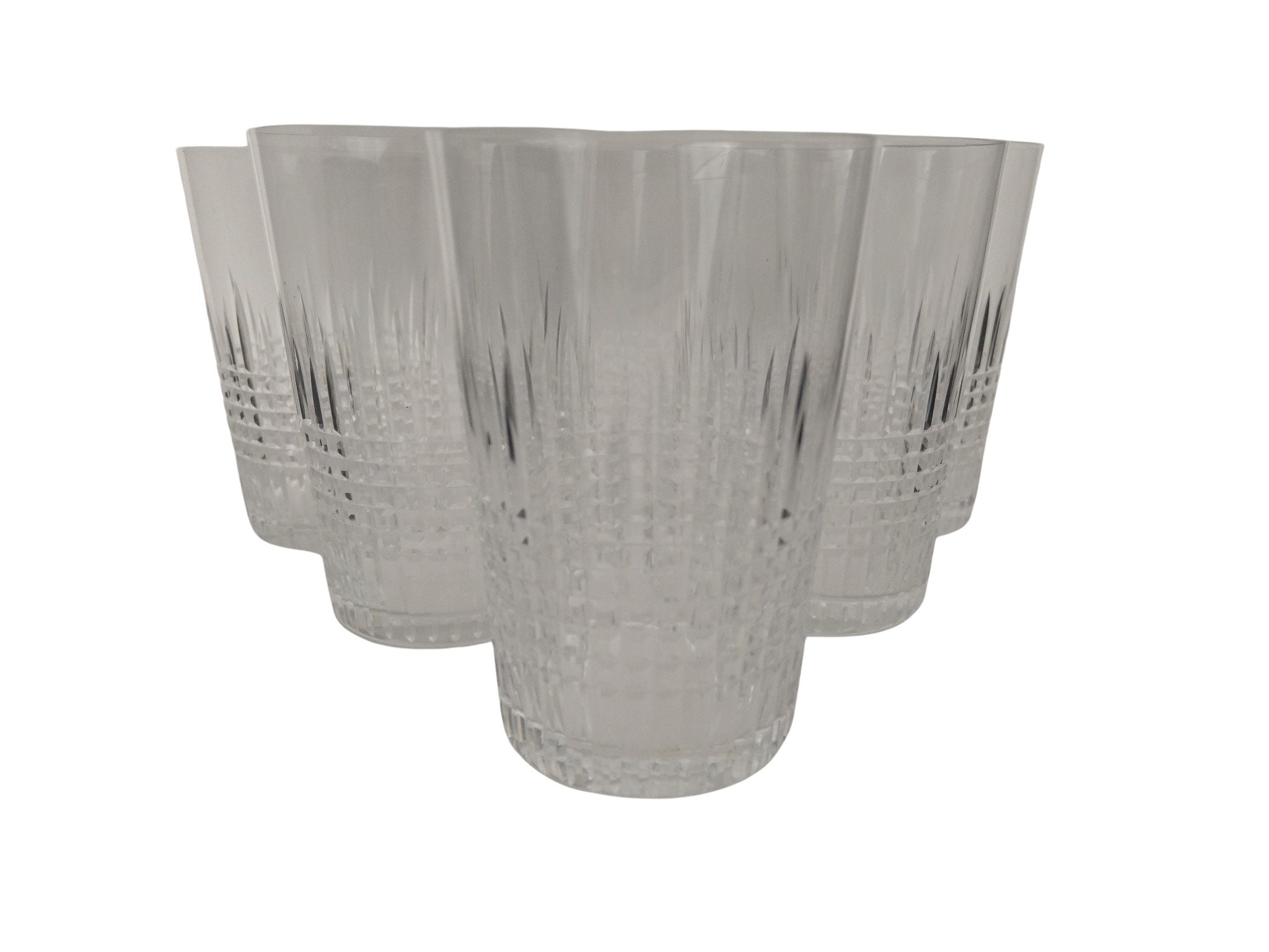 Gobelets Vintage Baccarat Nancy Crystal Water, Set de 6, Gobelets Français Coupés à La Main