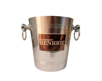 Vintage French Henriot Champagne Chiller, Advertising Barware Ice Bucket & Wine Cooler.
