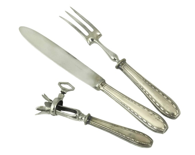 Ercuis Silver Meat Carving Set With Knife Fork and Roast Etsy