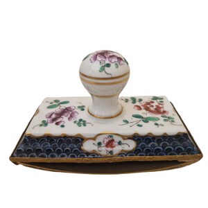 19th Century French Romantic Porcelain Ink Blotter