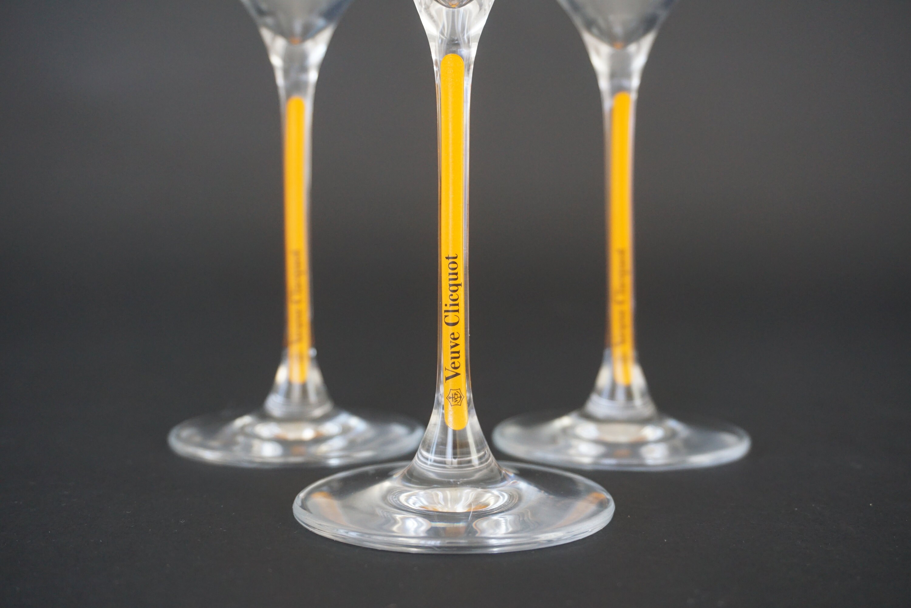 Veuve Clicquot Crystal Champagne Glasses, Set of 6, French Wine Glassware