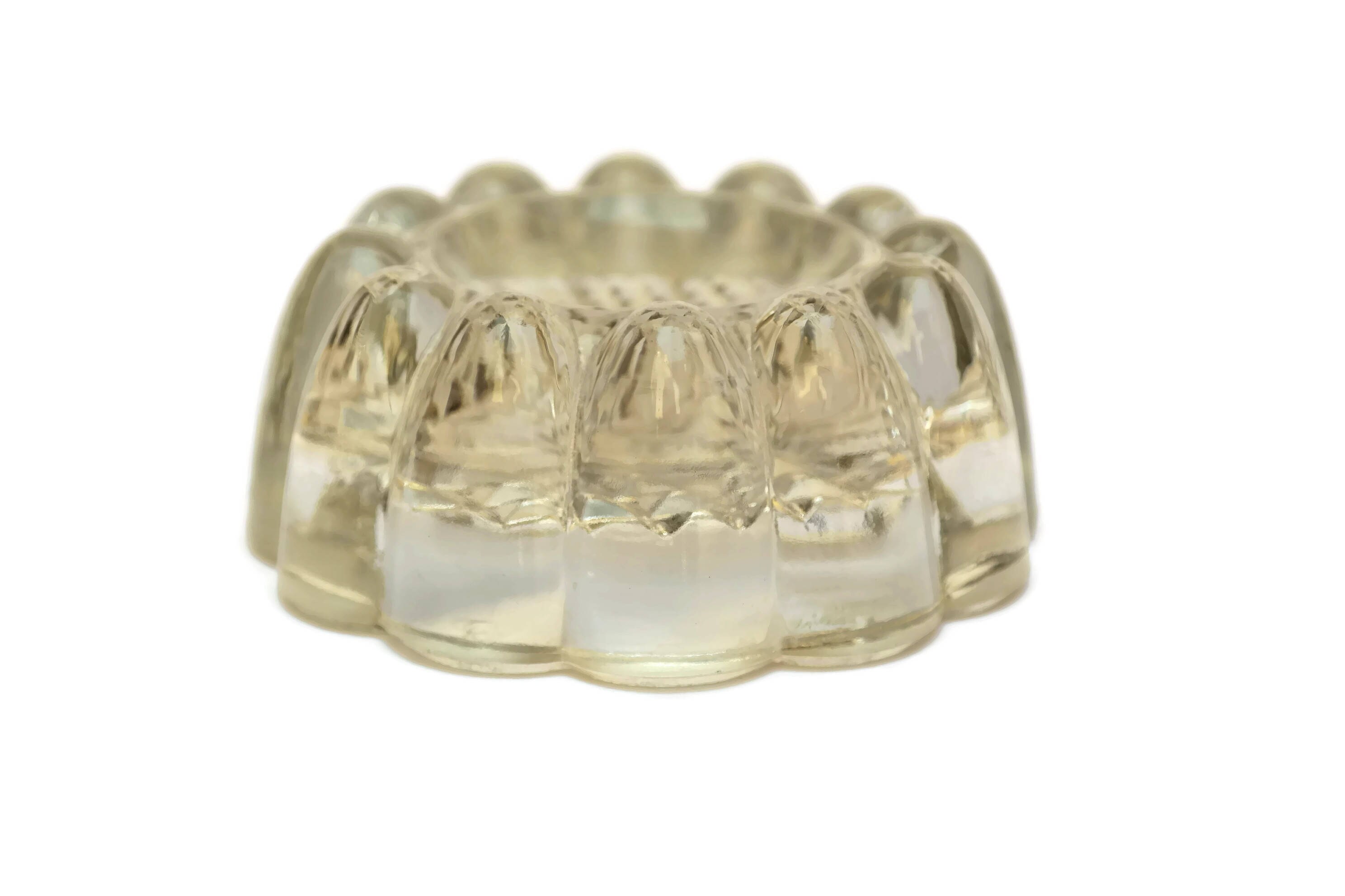 French Antique Glass Furniture Caster Cups.