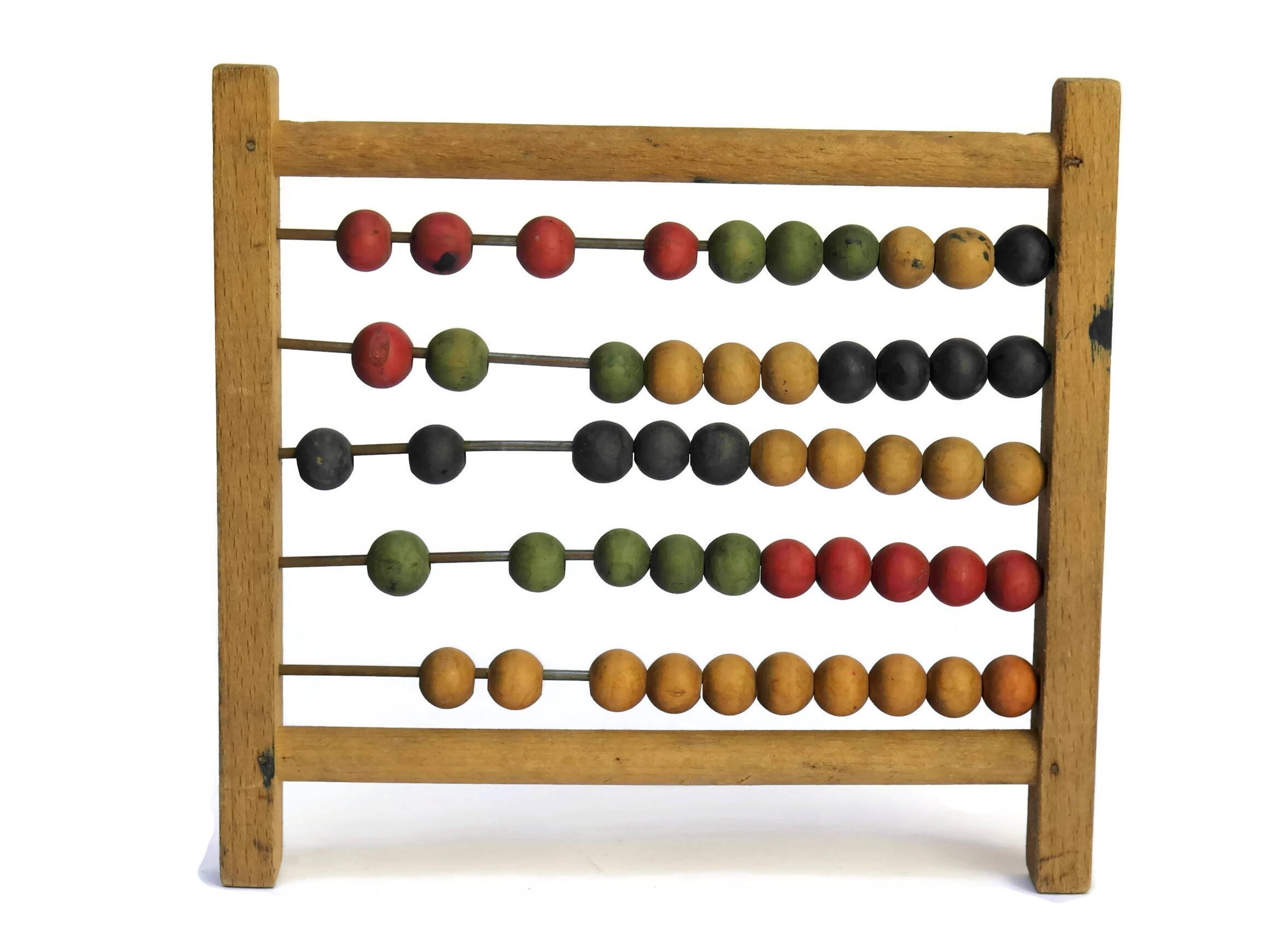 French Antique Counting Beads Frame. Antique Wooden Abacus.