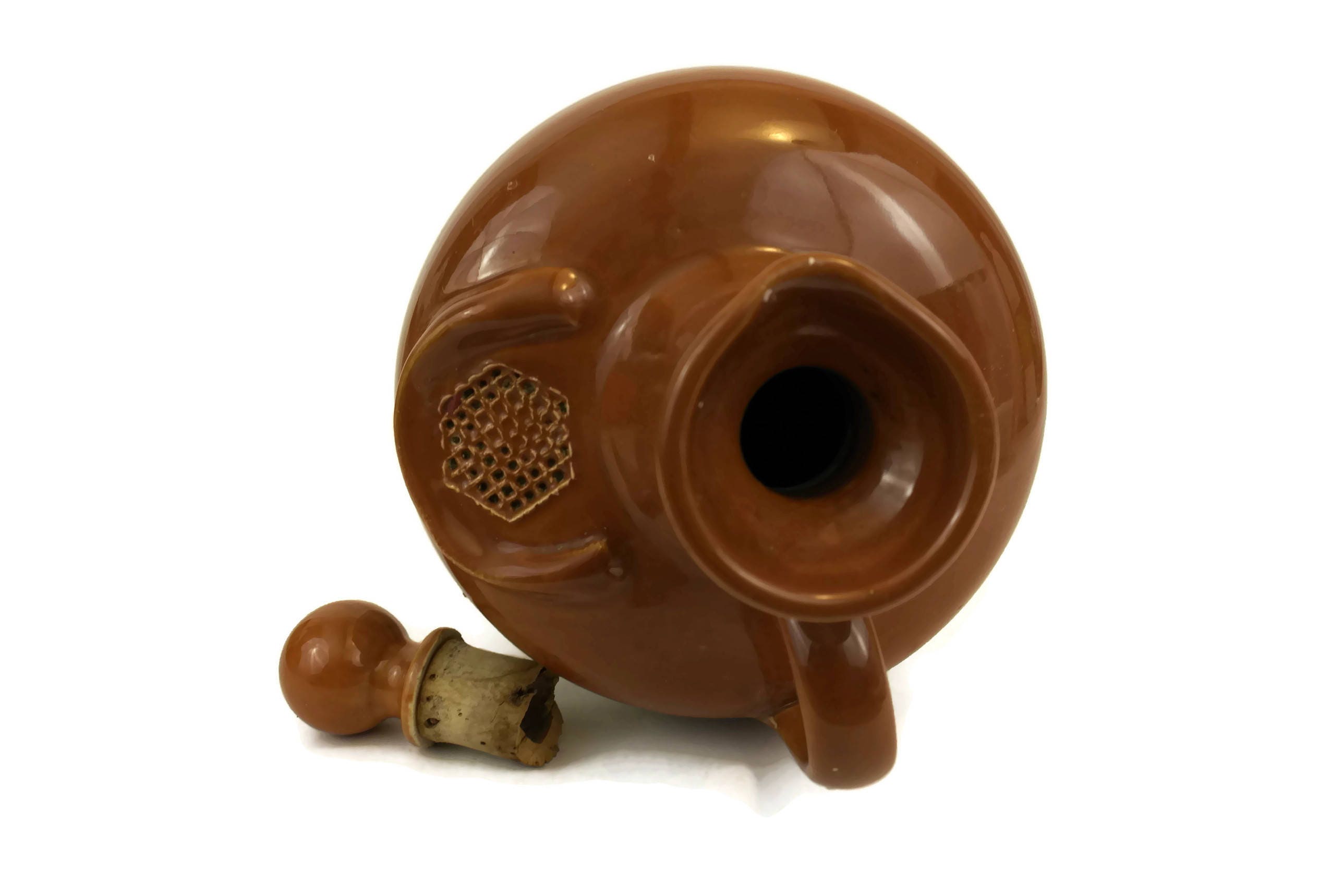 Vintage Scottish whiskey Stoneware Jug. TwoToned Handled Pottery Pitcher. Munro's King of Kings