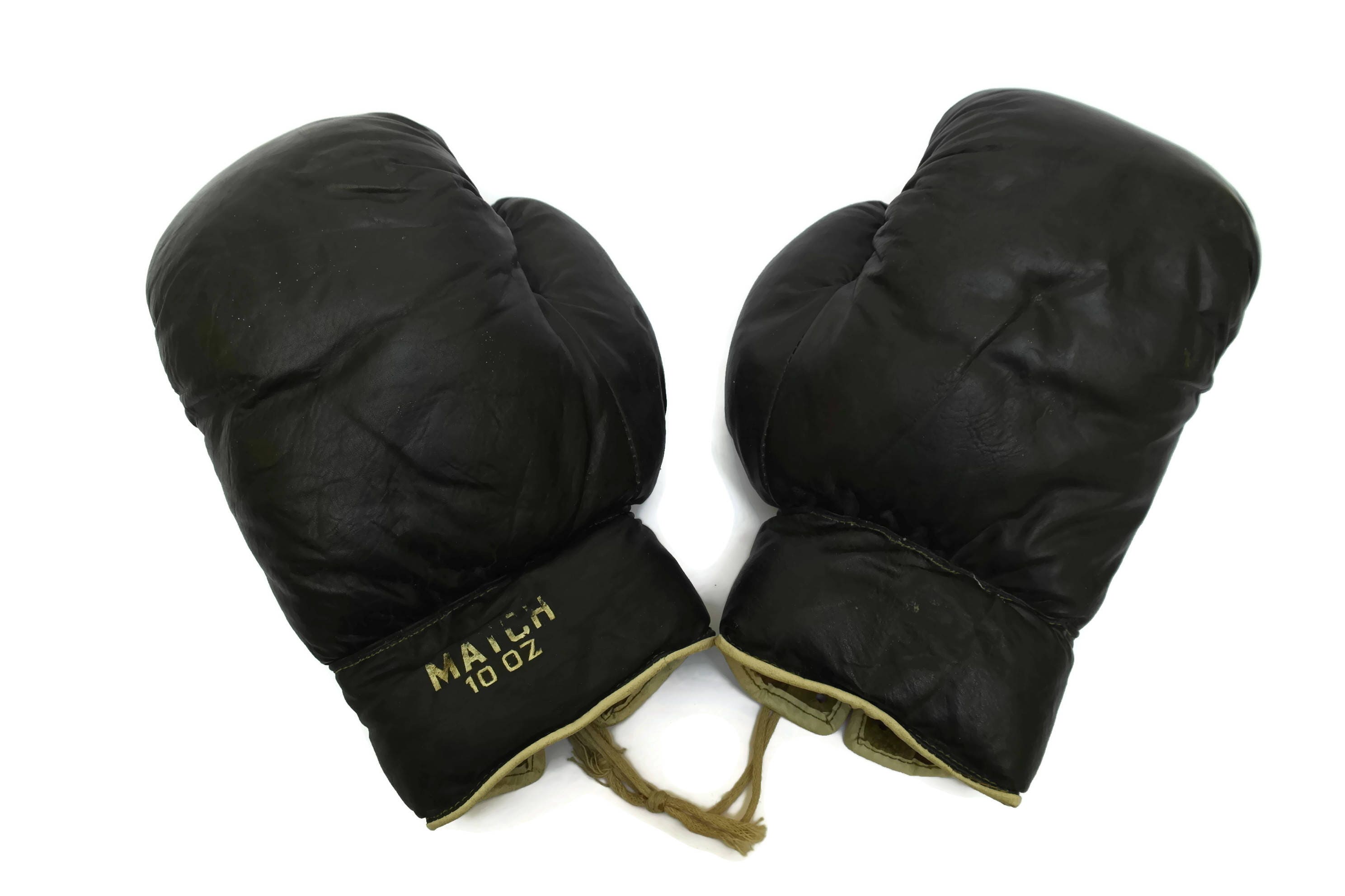 Vintage Leather Boxing Gloves, Old Collectible Fighting Accessories
