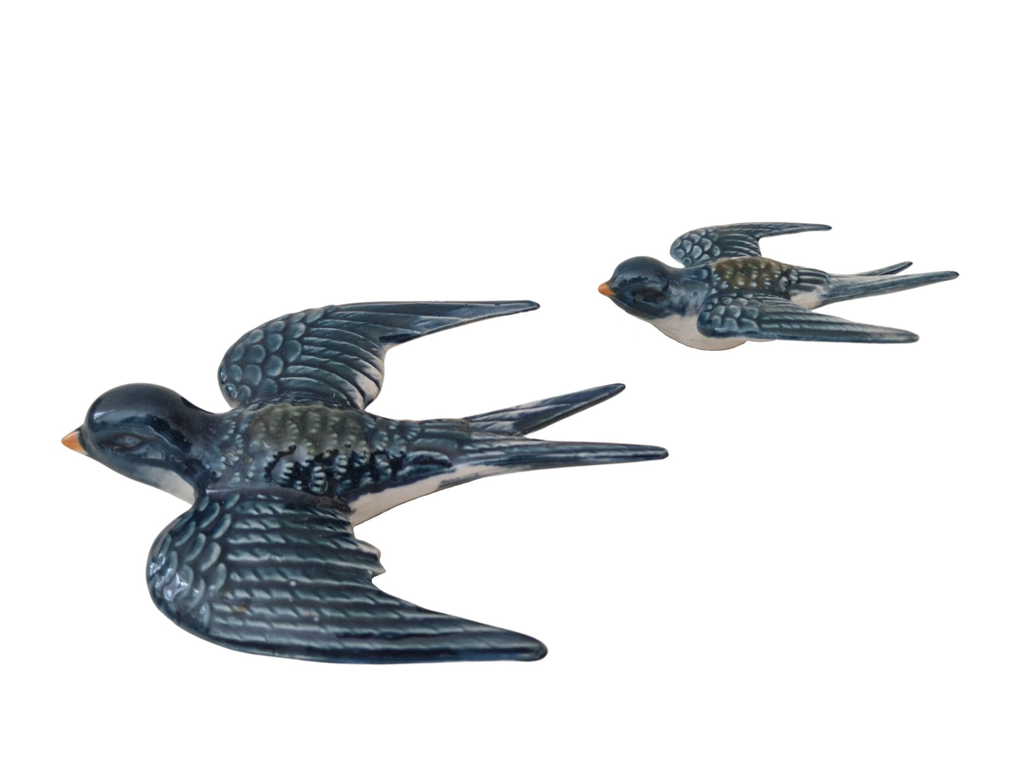 Ceramic Swallow Bird Wall Hanging Figurines, Set of 2