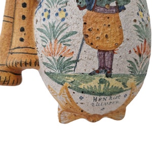 Quimper Pottery Wall Pocket Bagpipe Vase