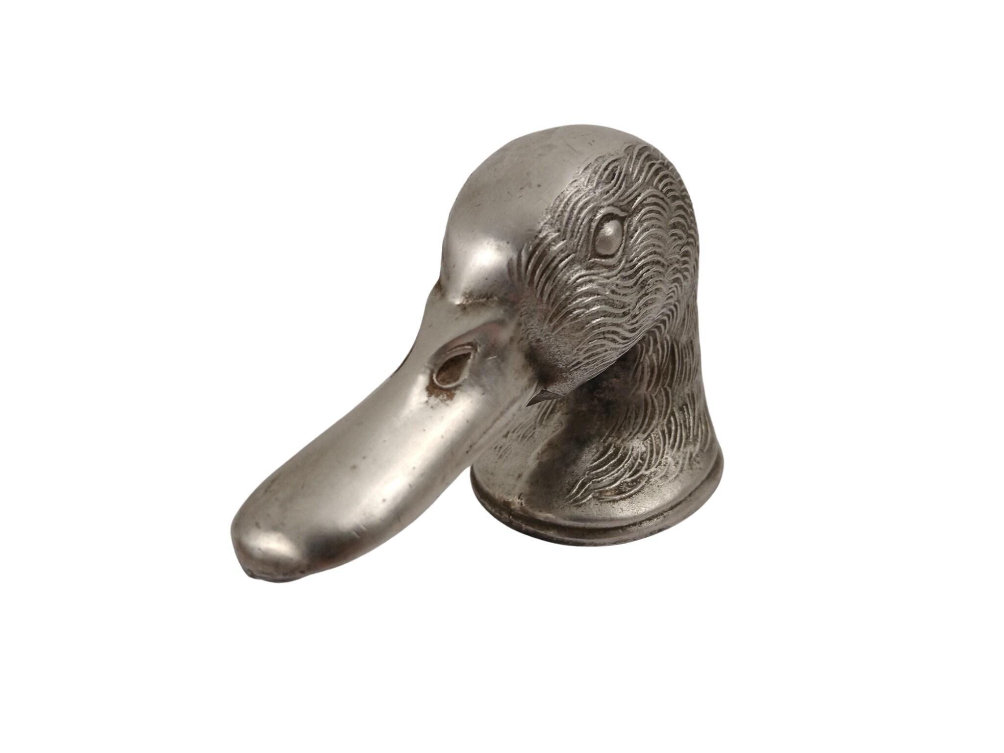 Vintage French Ducky Bottle Cap Opener, Metal Bird Head Figurine, Bar