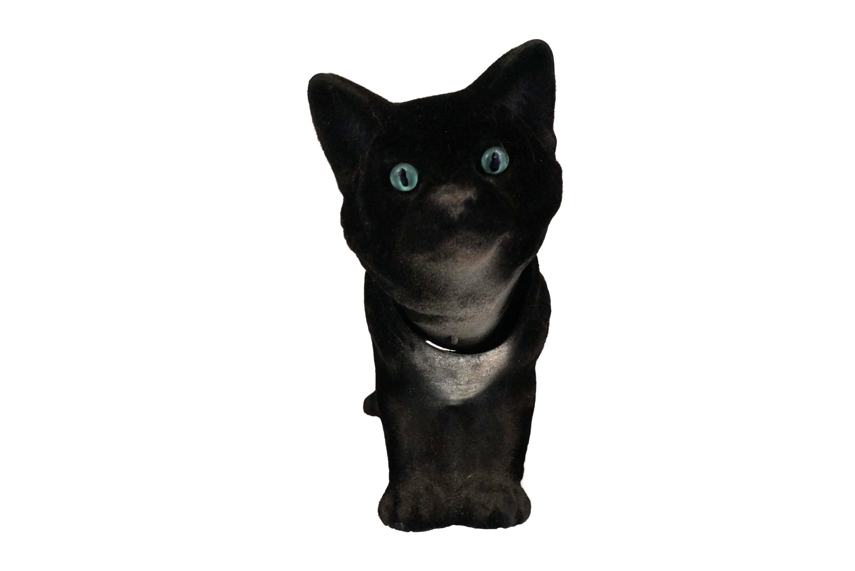 Vintage Black Cat Car Nodder, Nodding Bobble Head Animal Figure