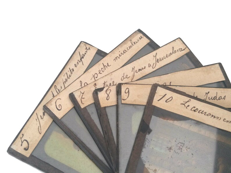 Antique Magic Lantern Glass Projector Slide Collection of the Etsy