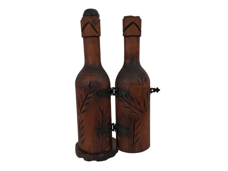 Carved Wood Barware Bottle Box