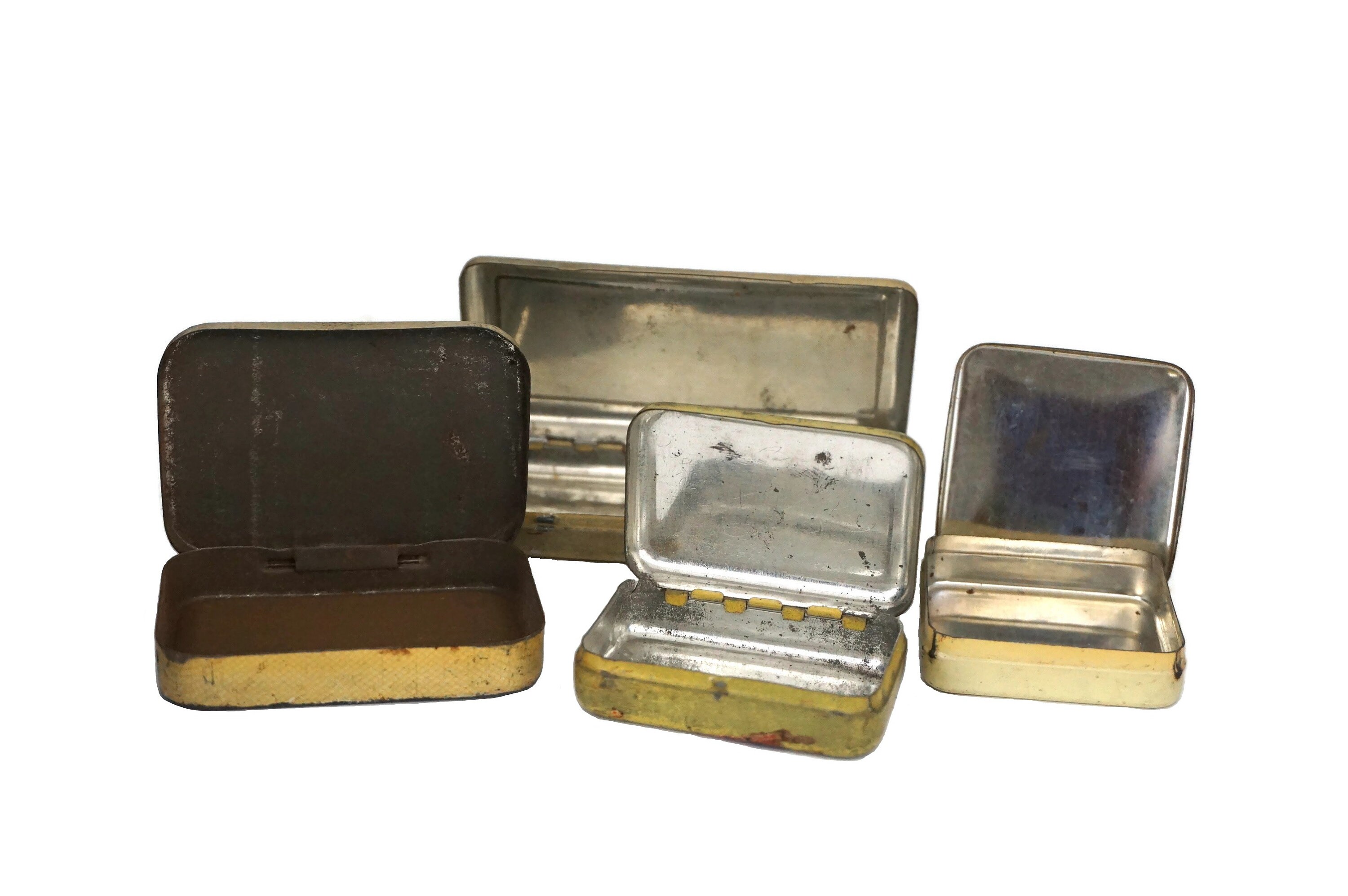 Medicine Tin Box Set of 4, French Pharmacy and Medical Collectibles