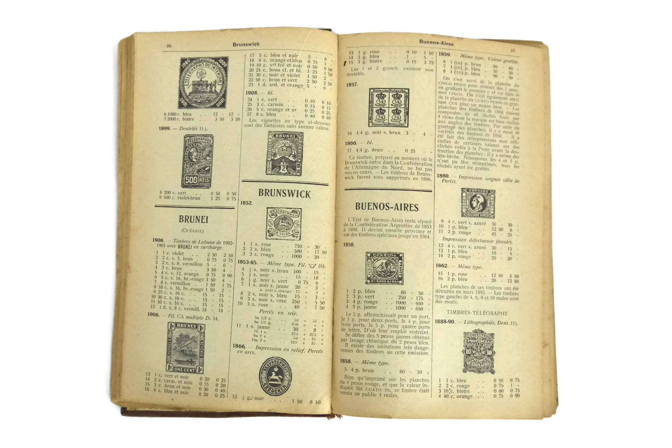 Postage Stamp Collector Book. Antique French Art Nouveau Stamp Booklet