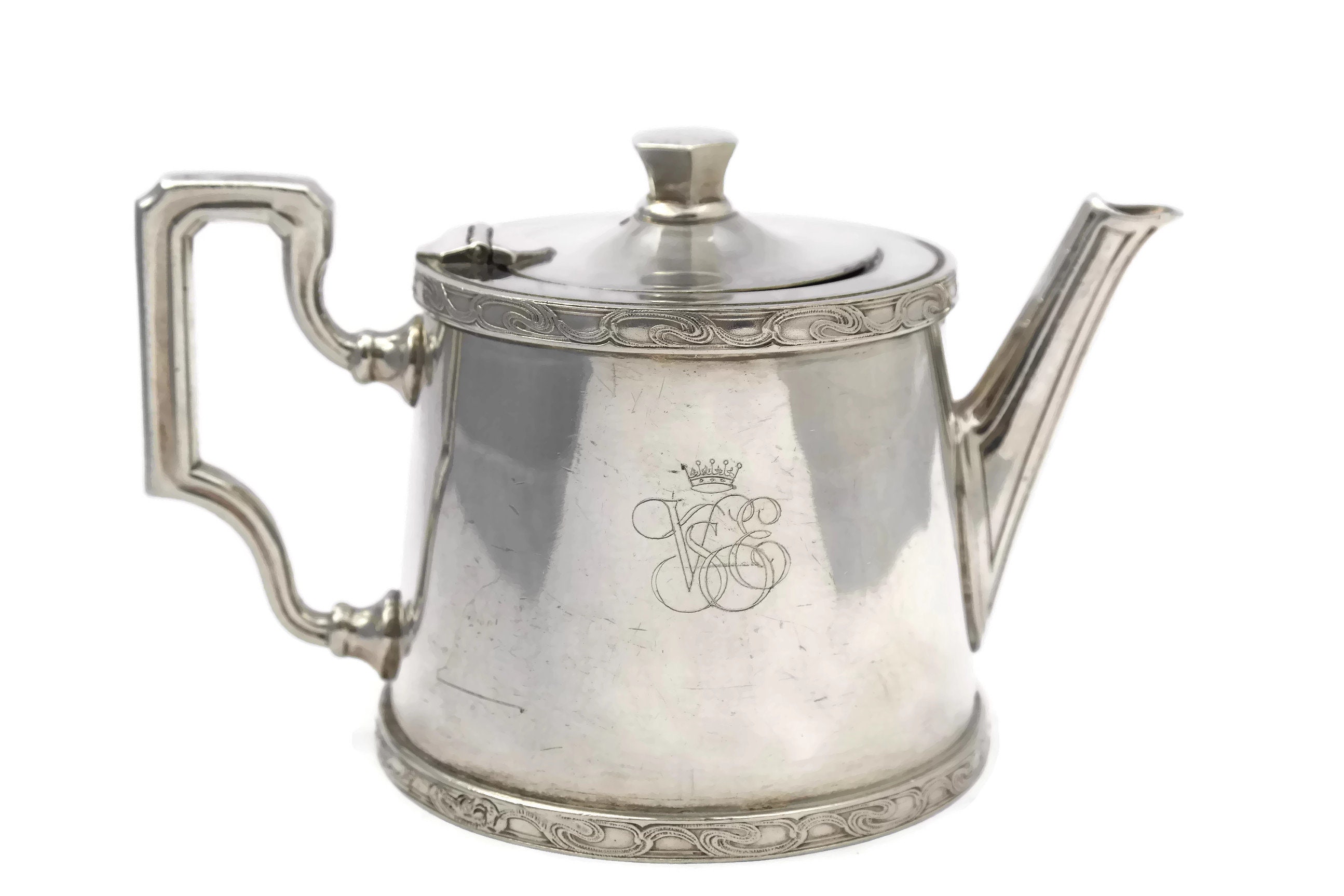 Vintage Orient Express Silver Teapot by Ercuis. French Collectible