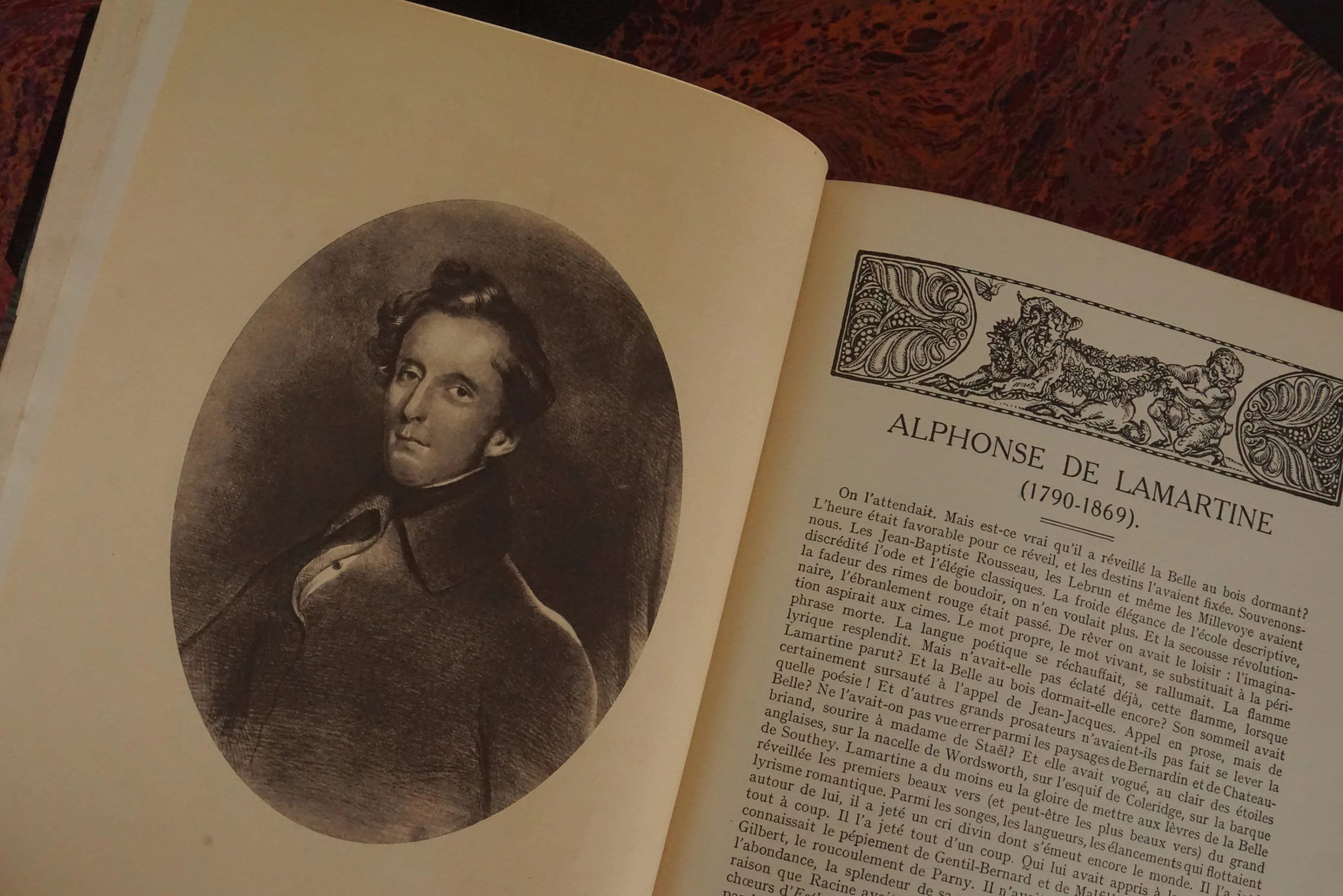 Antique French Poetry Book Collection, Leather Bound Books, Library Decor