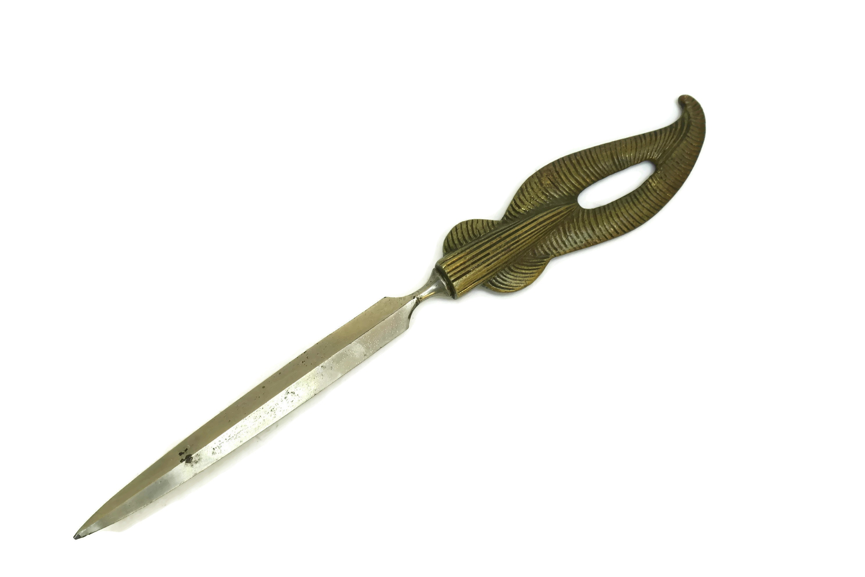 Vintage Brass Letter Opener, Paper Knife Desk Accessory, Gift For