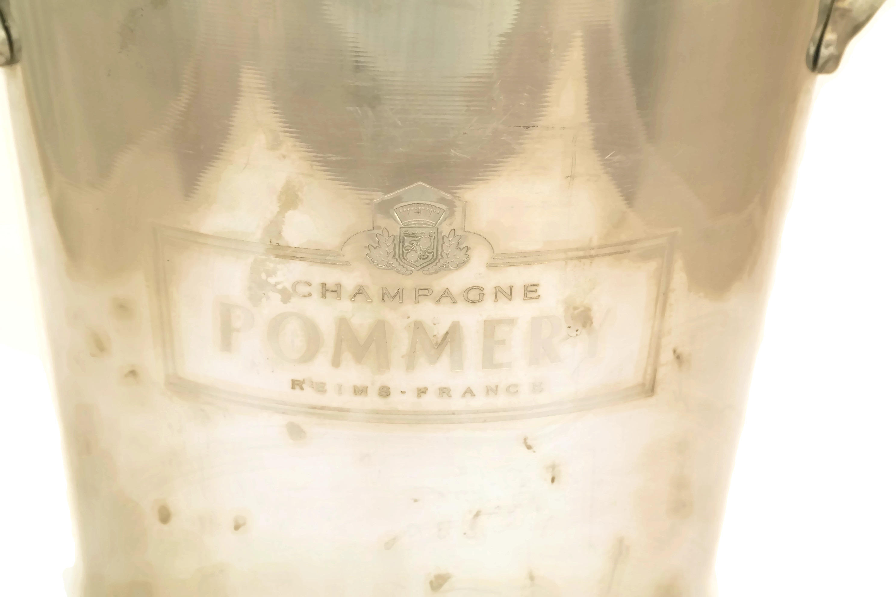 Vintage French Pommery Champagne Bucket. Silver Metal Ice Bucket. New Years Party Decor.
