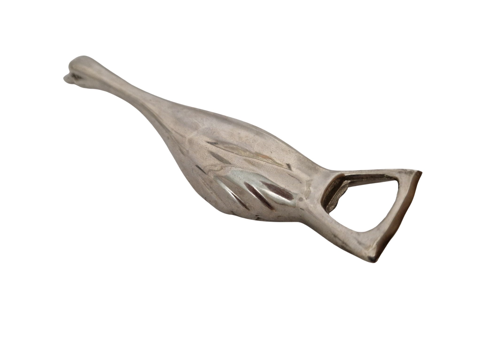 Goose Figurine Bottle Cap Opener, Vintage French Figural Bird Bar Tool