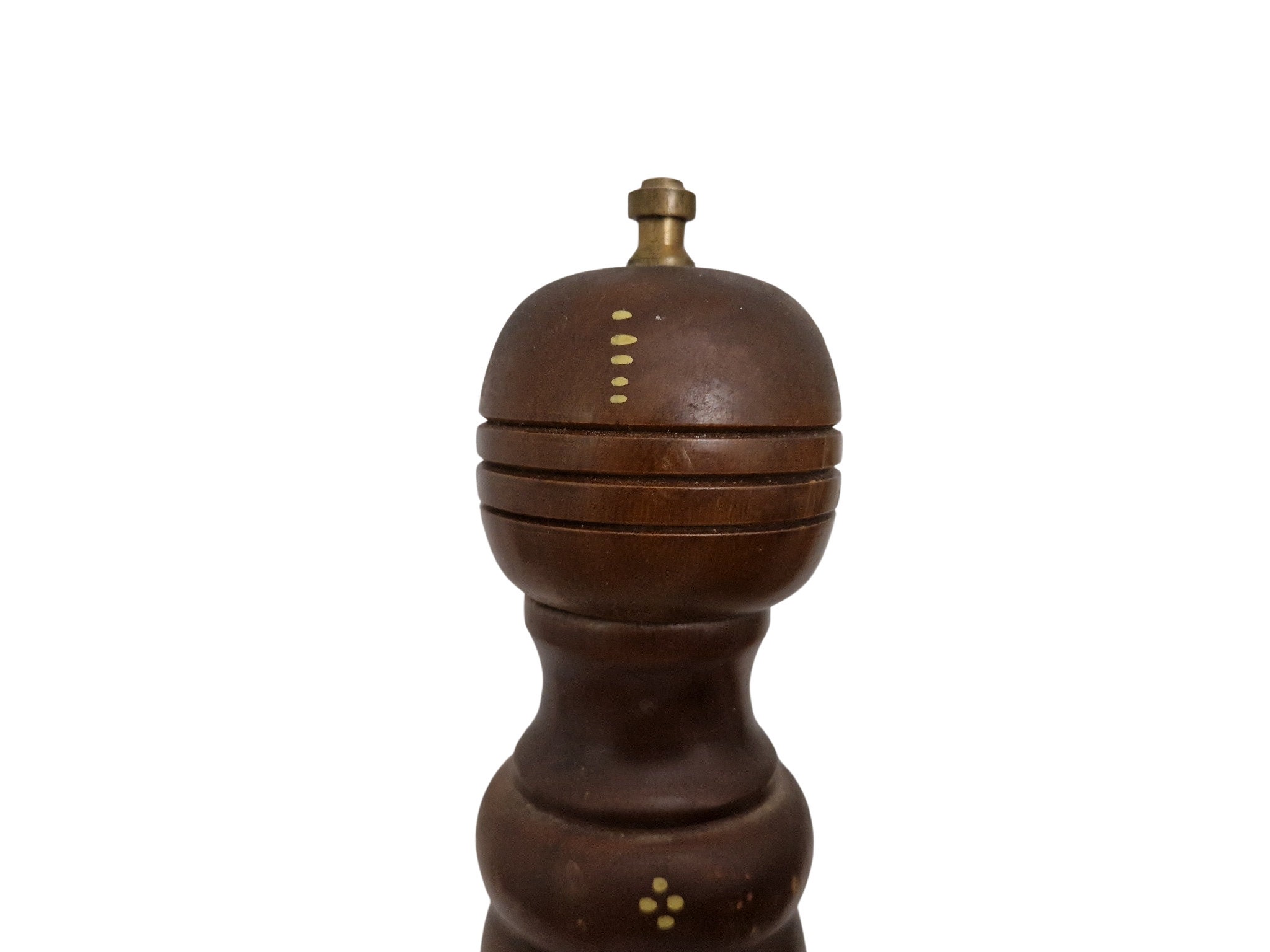 Wooden Italian Pepper Grinder Mill with Hand Painted Folk Art Flowers