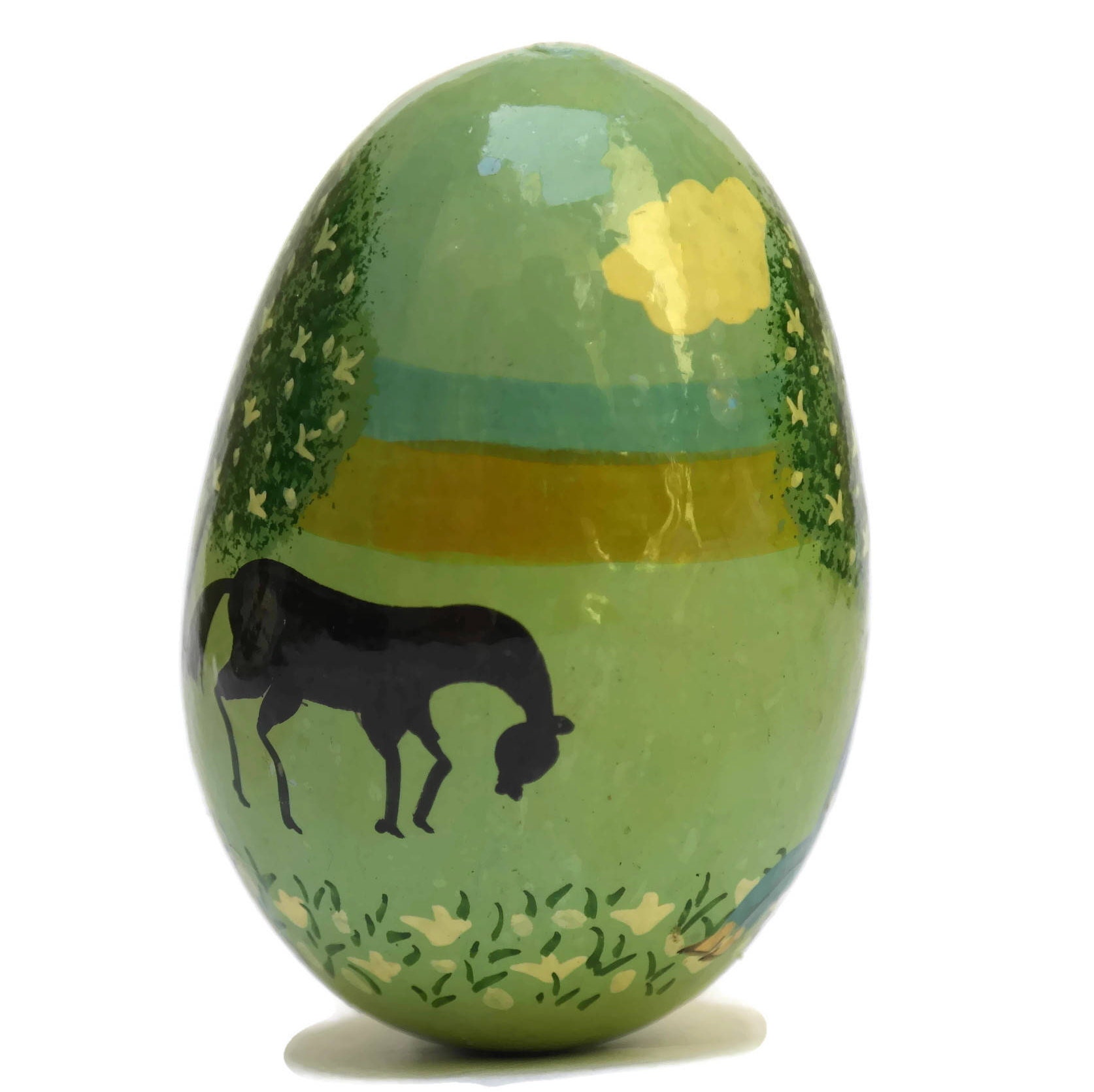 Vintage Folk Art Hand Painted Easter Eggs.