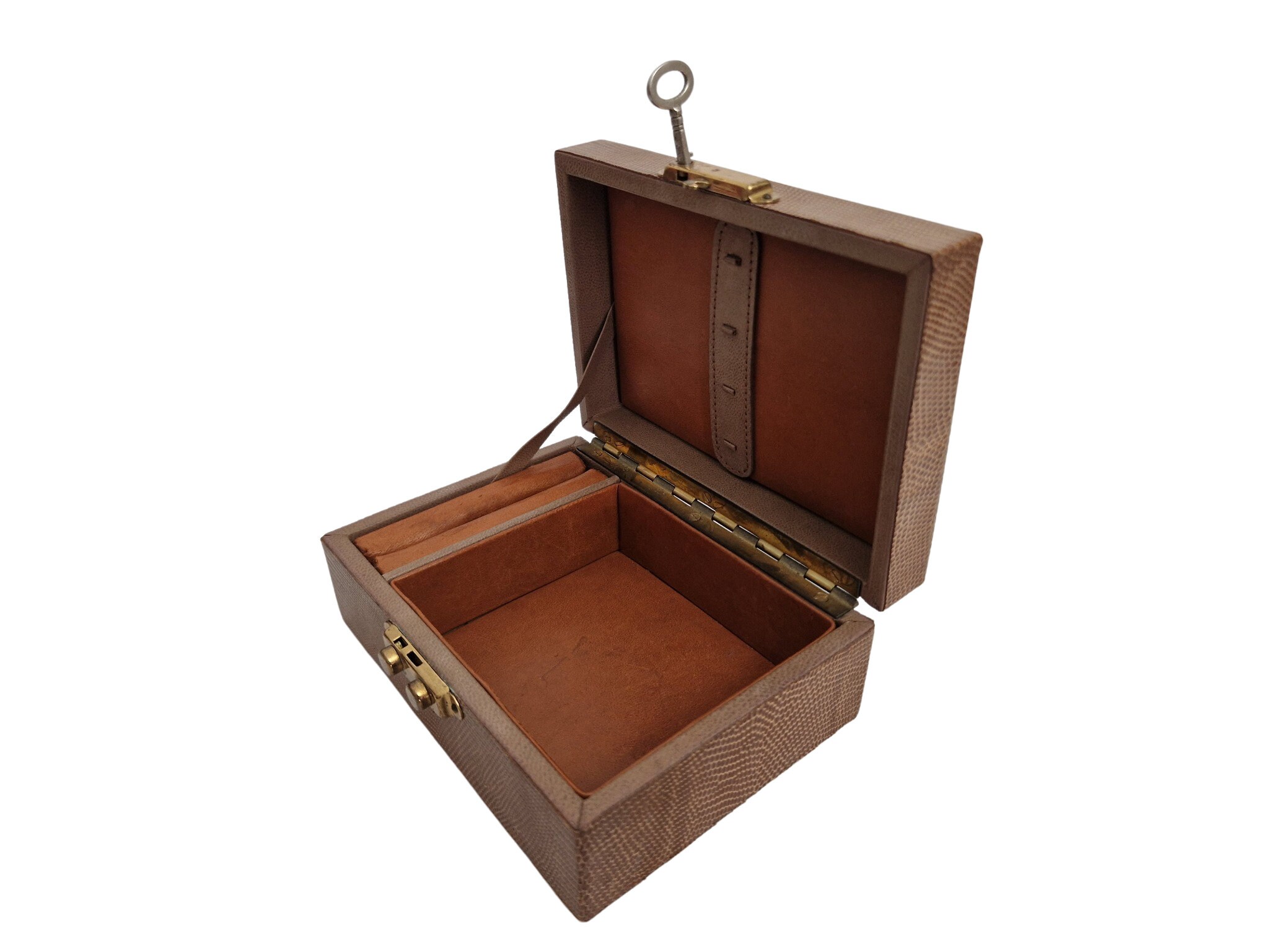 Vintage Men Leather Valet Jewelry Box
